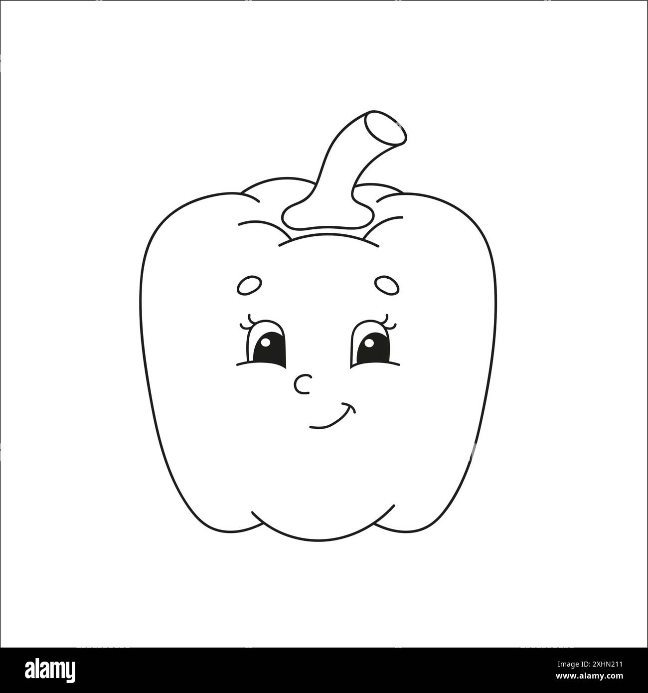 Pagina di libri da colorare per bambini. personaggio dei cartoni animati. Sagoma nera. Isolato su sfondo bianco. Illustrazione vettoriale. Illustrazione Vettoriale