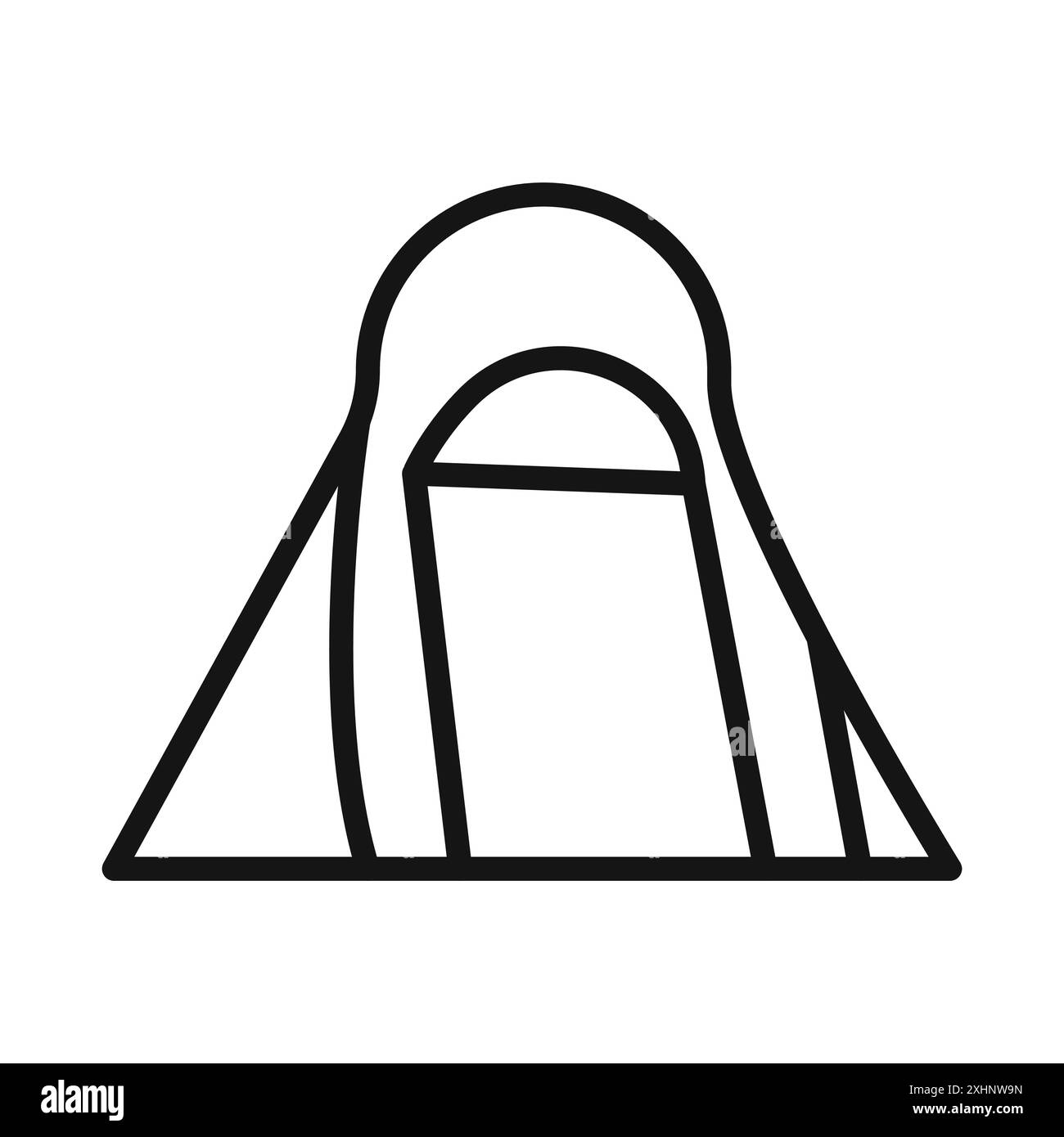 Icona della donna araba Vector Black line art in bianco e nero con il simbolo della collezione Illustrazione Vettoriale