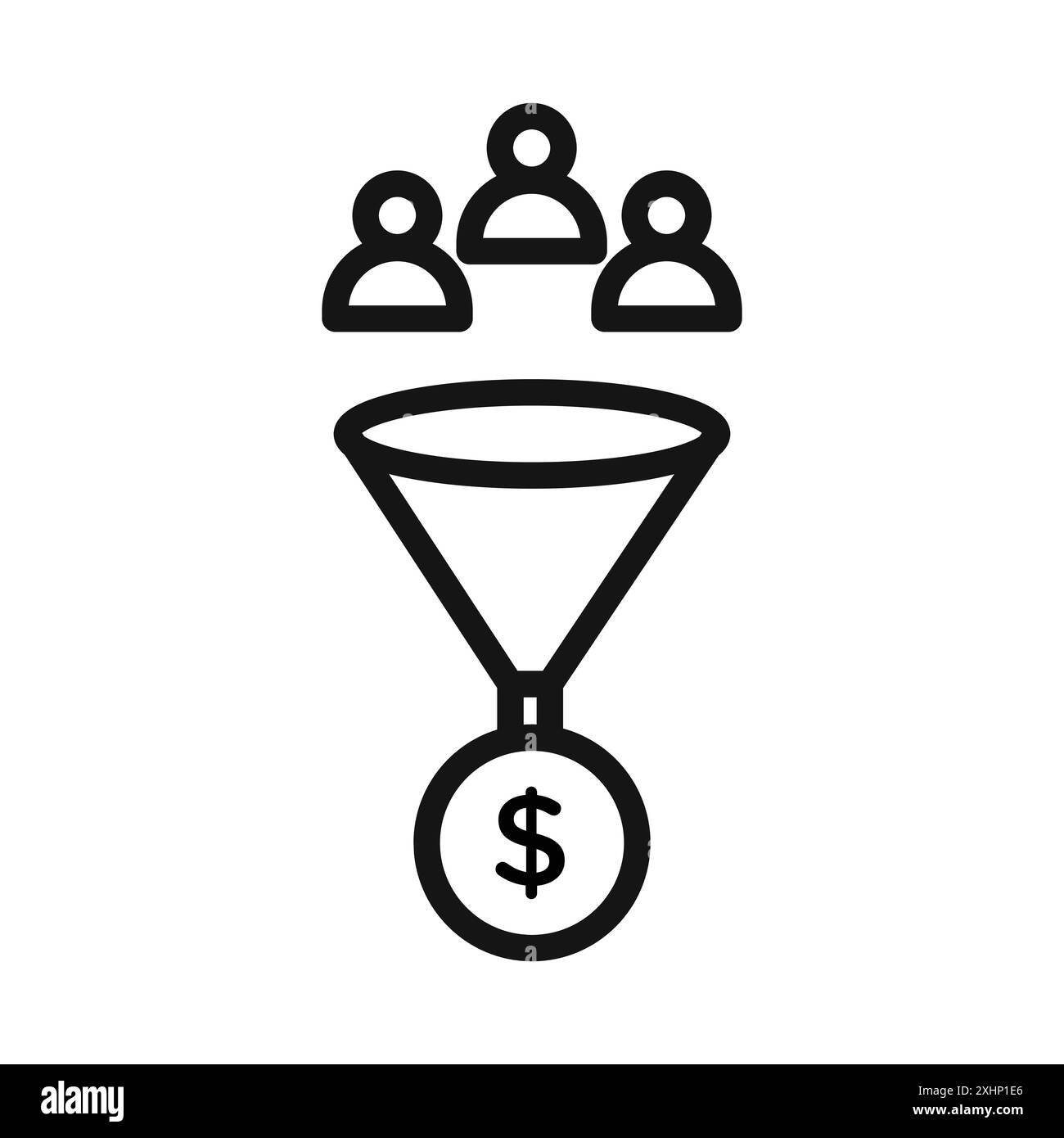 Icona di conversione del piombo Vector Black line art in bianco e nero con il simbolo di raccolta del set di contorni Illustrazione Vettoriale