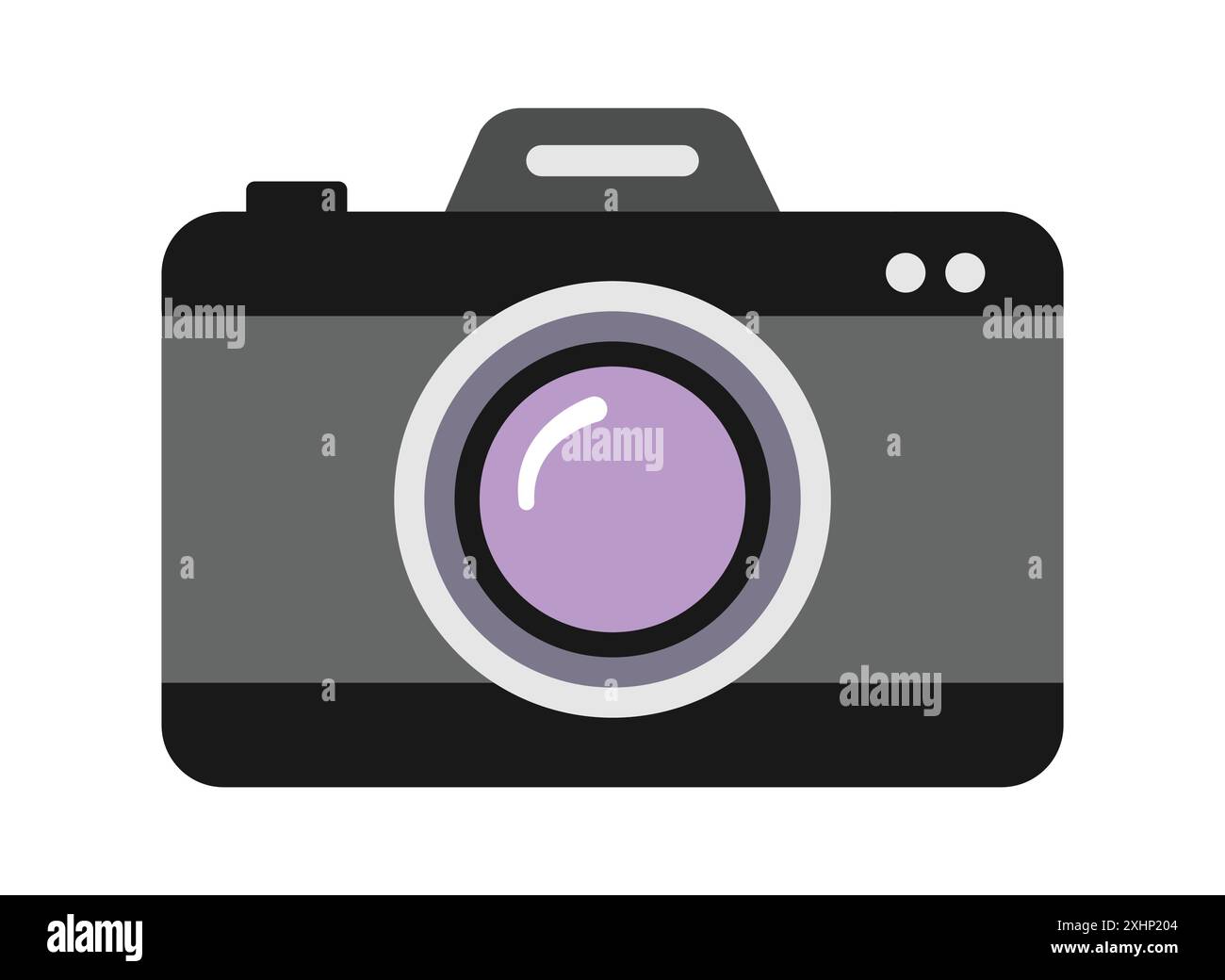 Icona della fotocamera. Fotocamera in stile piatto. Icona della fotocamera illustrazione vettoriale. Fotocamera di forma quadrata arrotondata. Illustrazione Vettoriale
