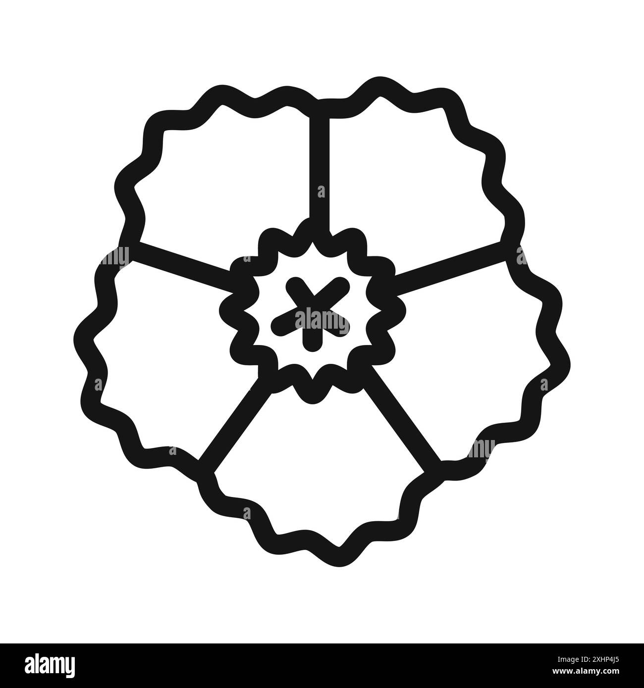 Icona di dianthus Vettoriale grafico linea nera con contorno bianco e nero segno di collezione Illustrazione Vettoriale