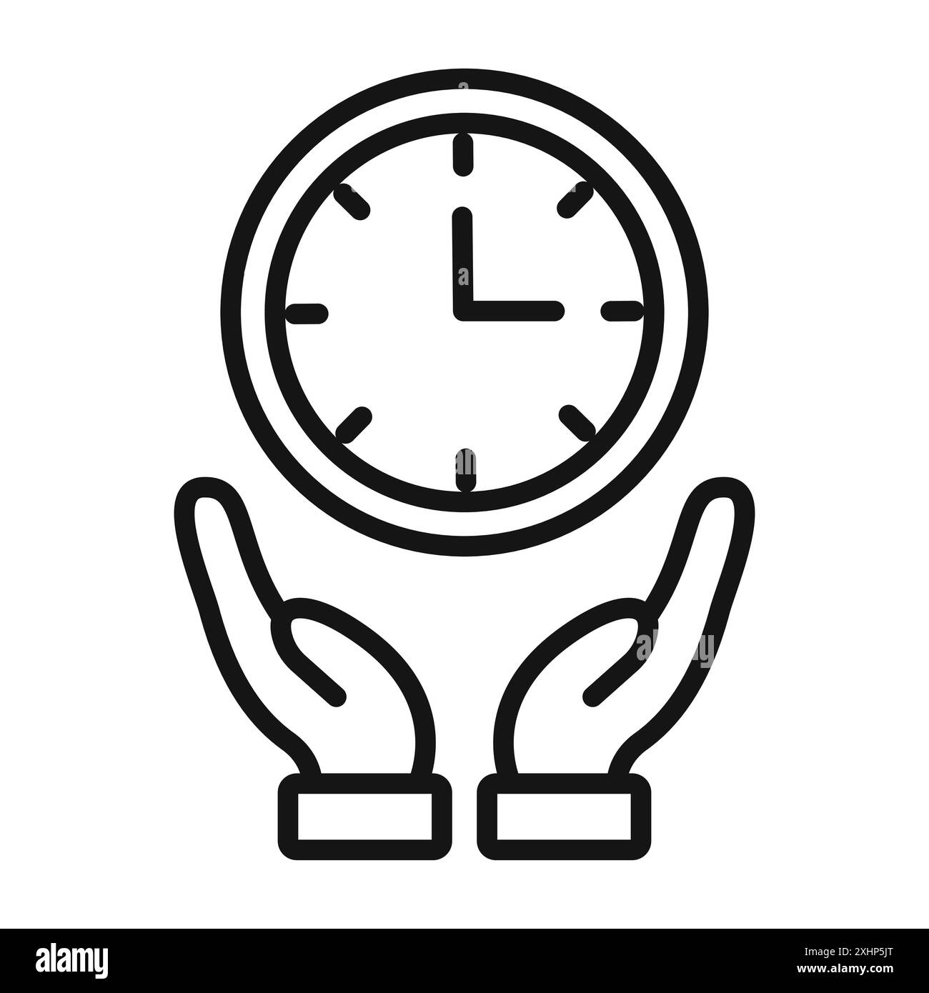 Icona Save or care time (Salva o cura) Vector Black line art (vettore grafico linea nera) con il simbolo della collezione di set di contorni in bianco e nero Illustrazione Vettoriale