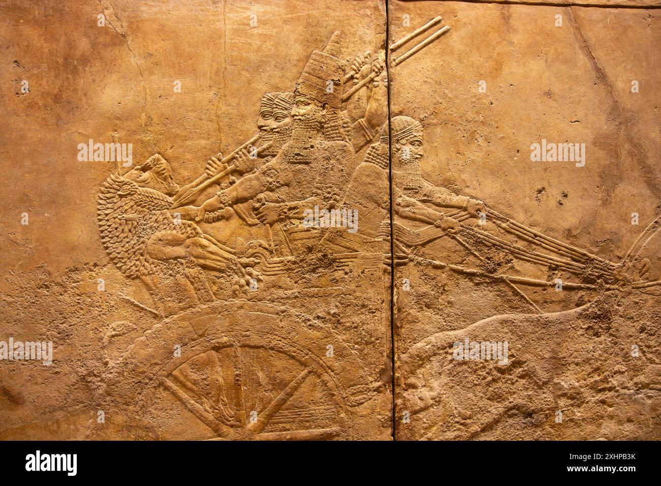 Lion Hunt di Ashurbanipal. British Museum, Londra, Inghilterra. Foto Stock