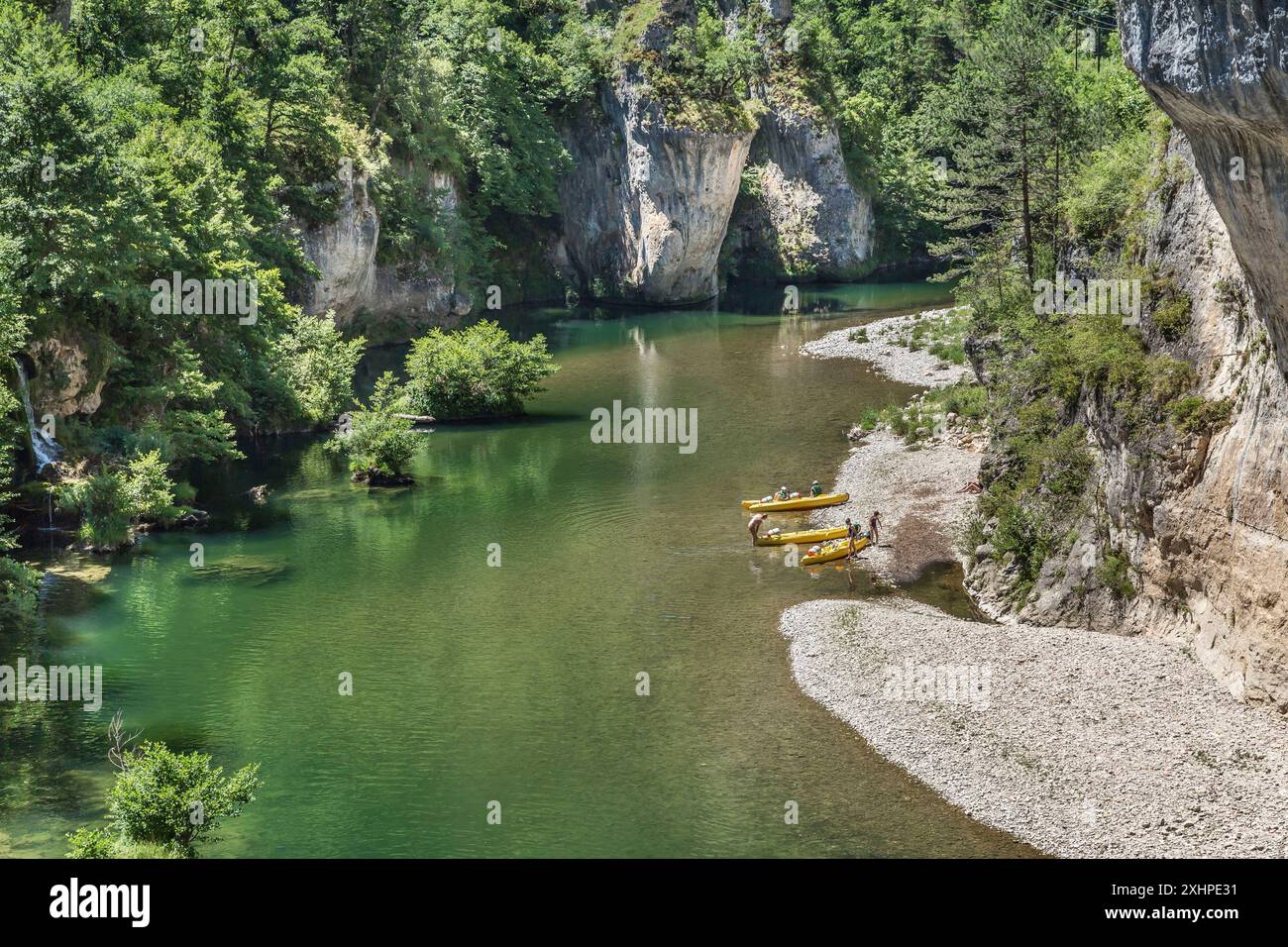 Francia, Lozère, Saint Chely du Tarn, Gorges du Tarn, Causses e le Cévennes, paesaggio culturale dell'agro-pastoralismo mediterraneo, elencato come World H Foto Stock