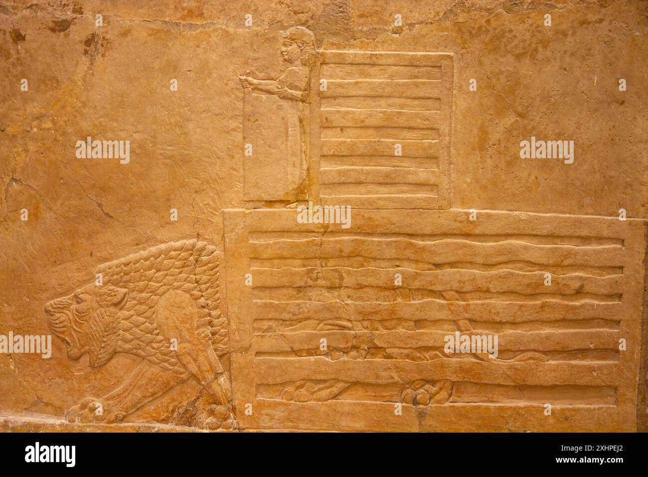 Lion Hunt di Ashurbanipal. British Museum, Londra, Inghilterra. Foto Stock