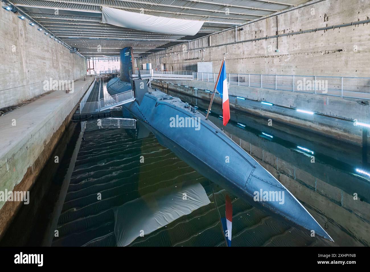 Francia, Loire Atlantique, Saint Nazaire, l'Espadon (S637), il primo sommergibile della Marina francese ad immergersi sotto il ghiaccio del pacco nel 1964, il doppio scafo Foto Stock