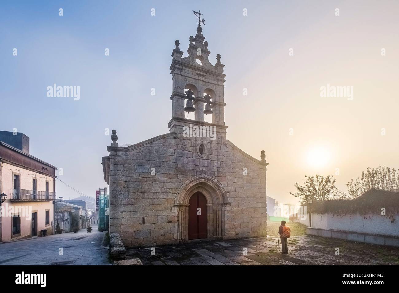 Spagna, Galizia, Sarria, tappa sul cammino Francés, percorso spagnolo del pellegrinaggio a Santiago di Compostela, patrimonio dell'umanità dell'UNESCO Foto Stock