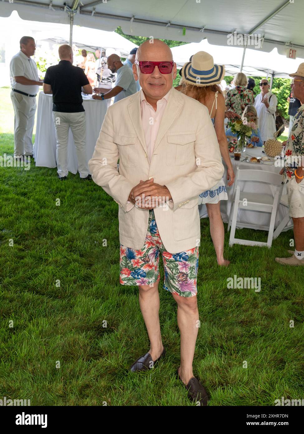 Nabys Vielman frequenta Victoria Schneps e Geraldo Rivera Summer Soiree per Life's WORC nella casa di Victoria Schnep a Quogue, New York, il 14 luglio 2024 (foto di David Warren /Sipa? USA) credito: SIPA USA/Alamy Live News Foto Stock