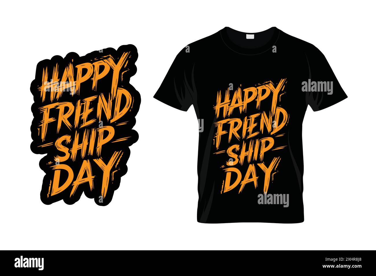 T-shirt Friendship Day Typography Design con file vettoriale Illustrazione Vettoriale