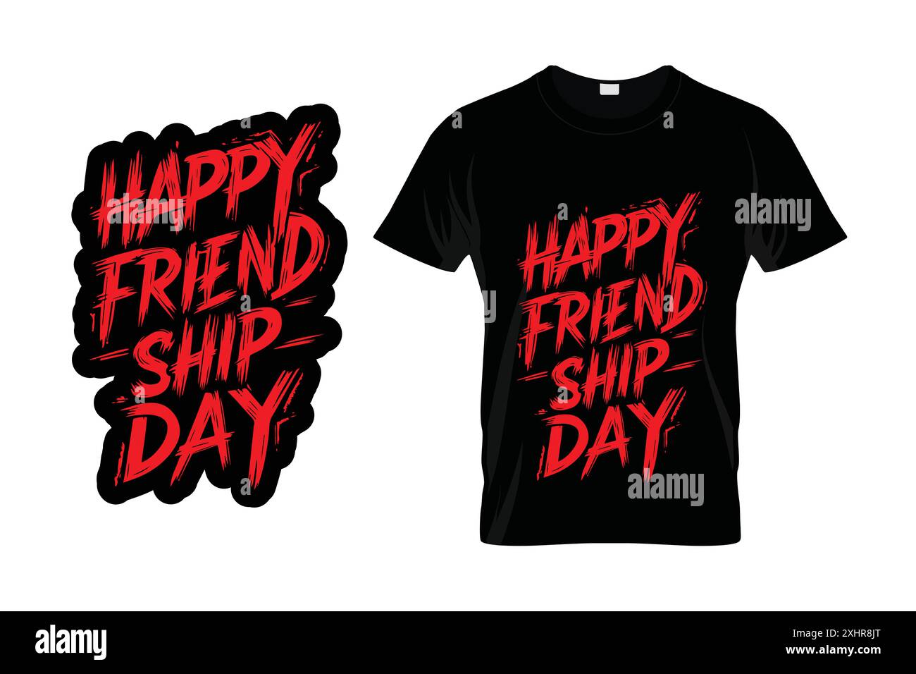 T-shirt Friendship Day Typography Design con file vettoriale Illustrazione Vettoriale