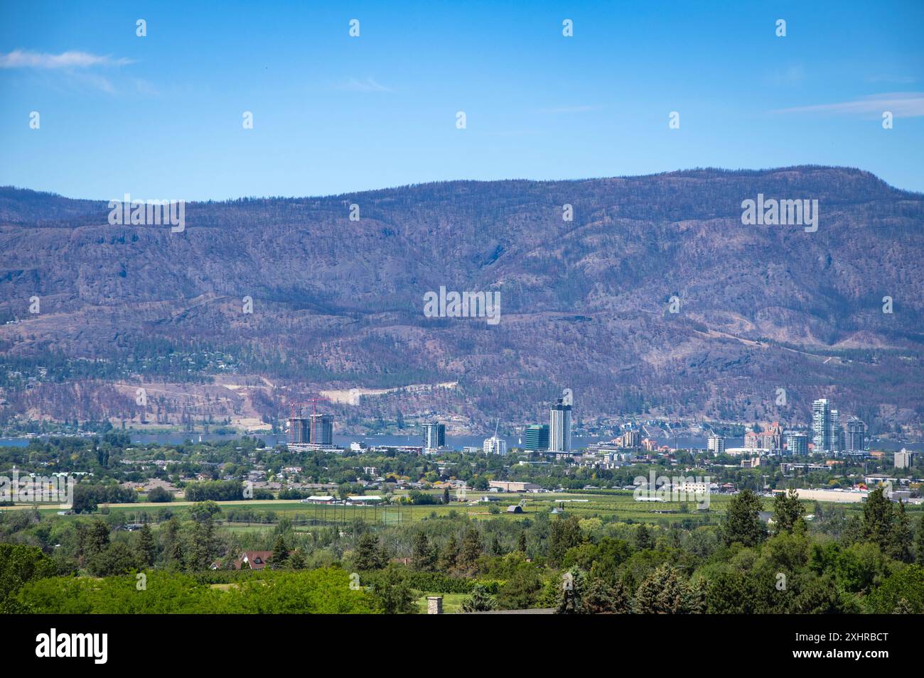 Vista del centro di Kelowna, British Columbia, Canada Foto Stock