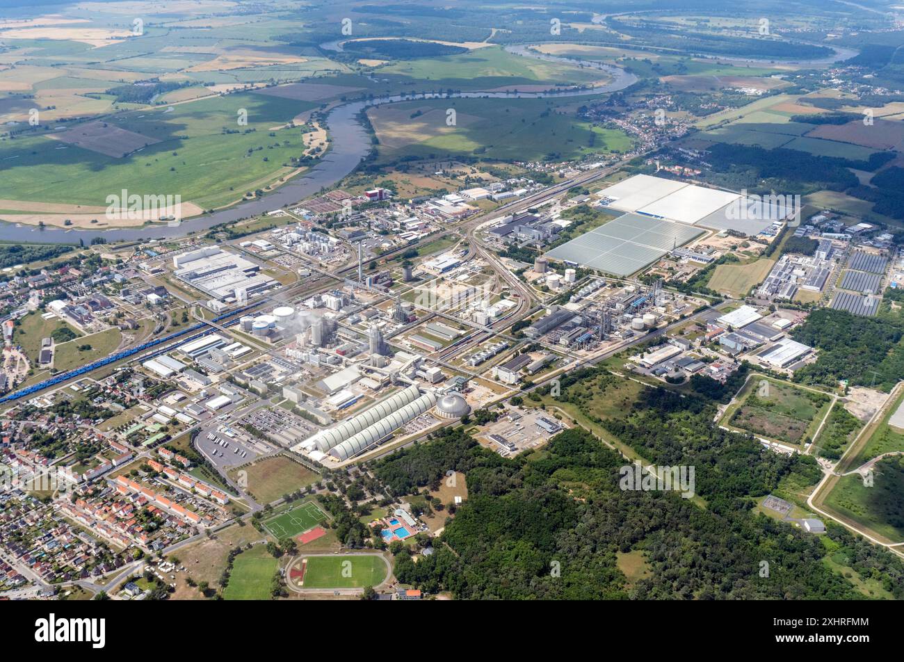 Zona industriale, Agro-Chemie Park, Industry, Wittenberg, Lutero città Wittenberg, chimica dell'azoto, Germania, SKW Stickstoffwerke Piesteritz Foto Stock