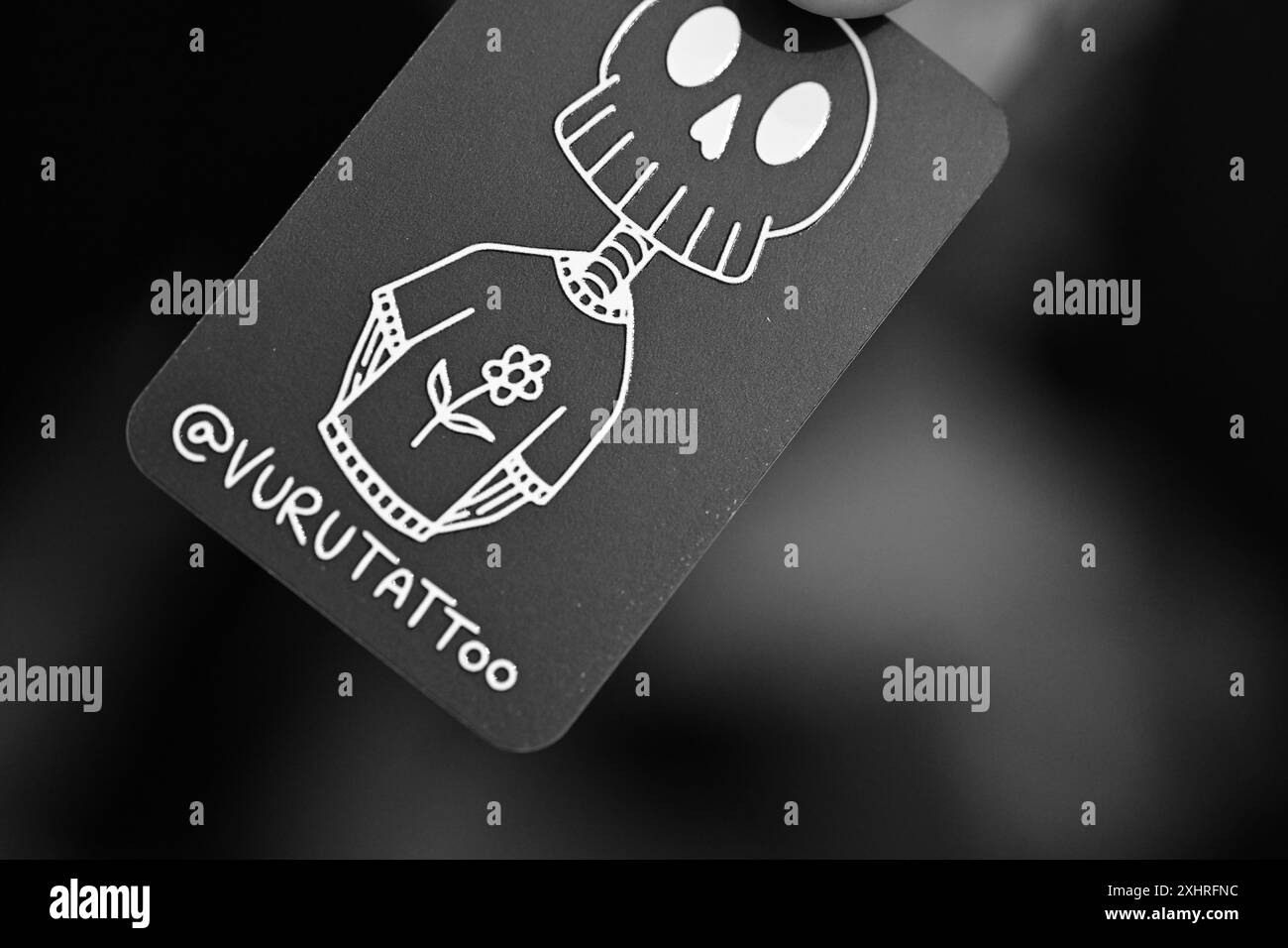 Dettagli ravvicinati alla convention sul tatuaggio tenutasi a Malmö in Svezia l'11 novembre 2023. Foto Stock