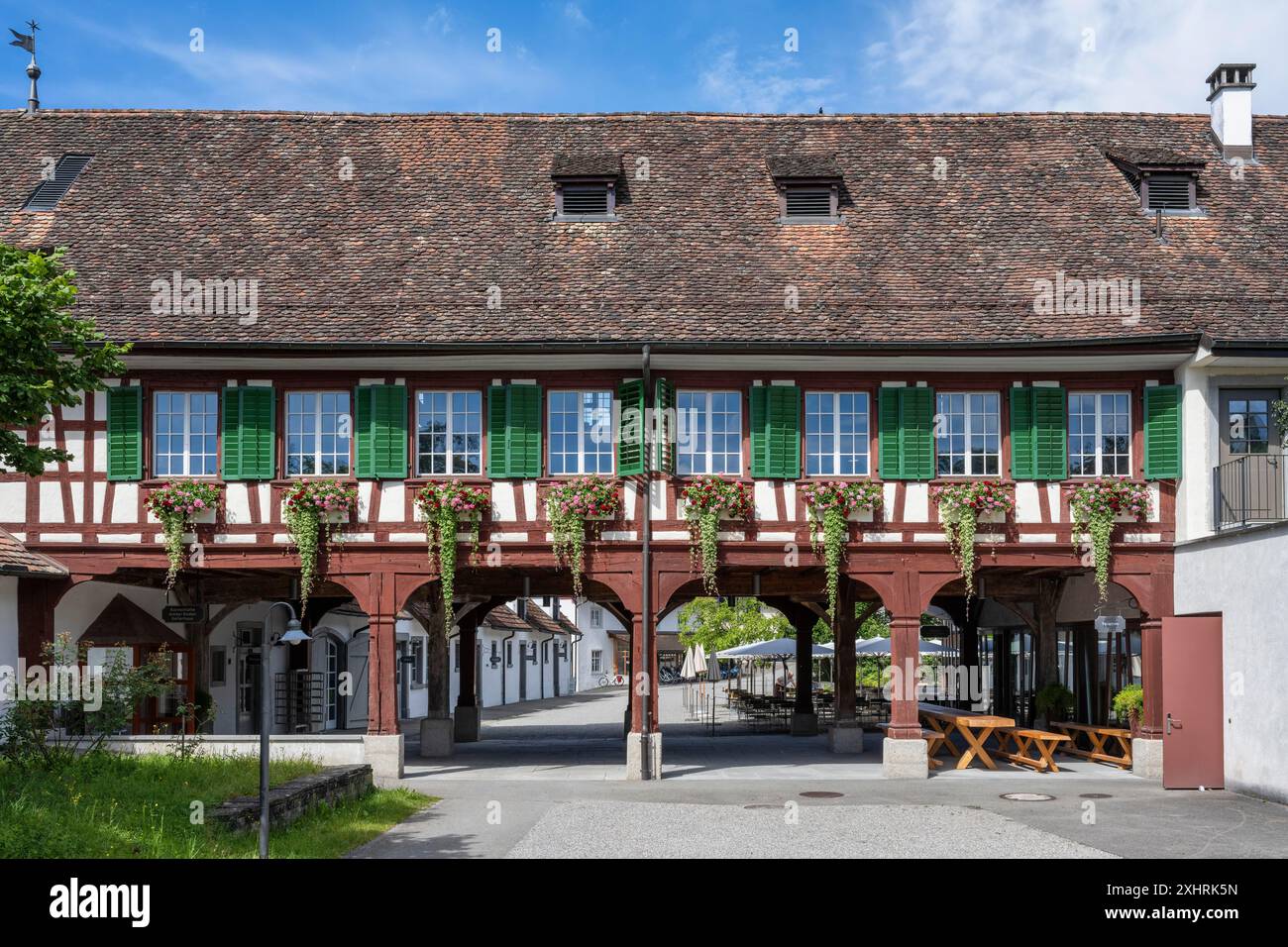 Edificio storico in legno, granaio, Certosa di Ittingen, ex monastero certosino, Warth-Weiningen, Canton Thurgau, Svizzera Foto Stock