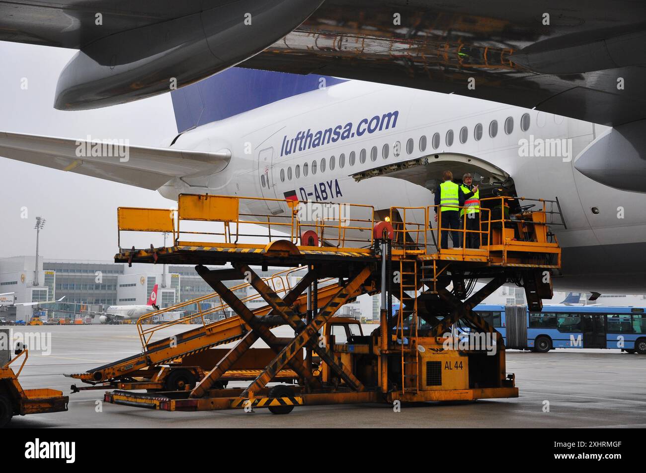 Aviazione, aeromobili passeggeri, Boeing 747-8, aeroporto di Monaco, piazzale, dettagli Foto Stock