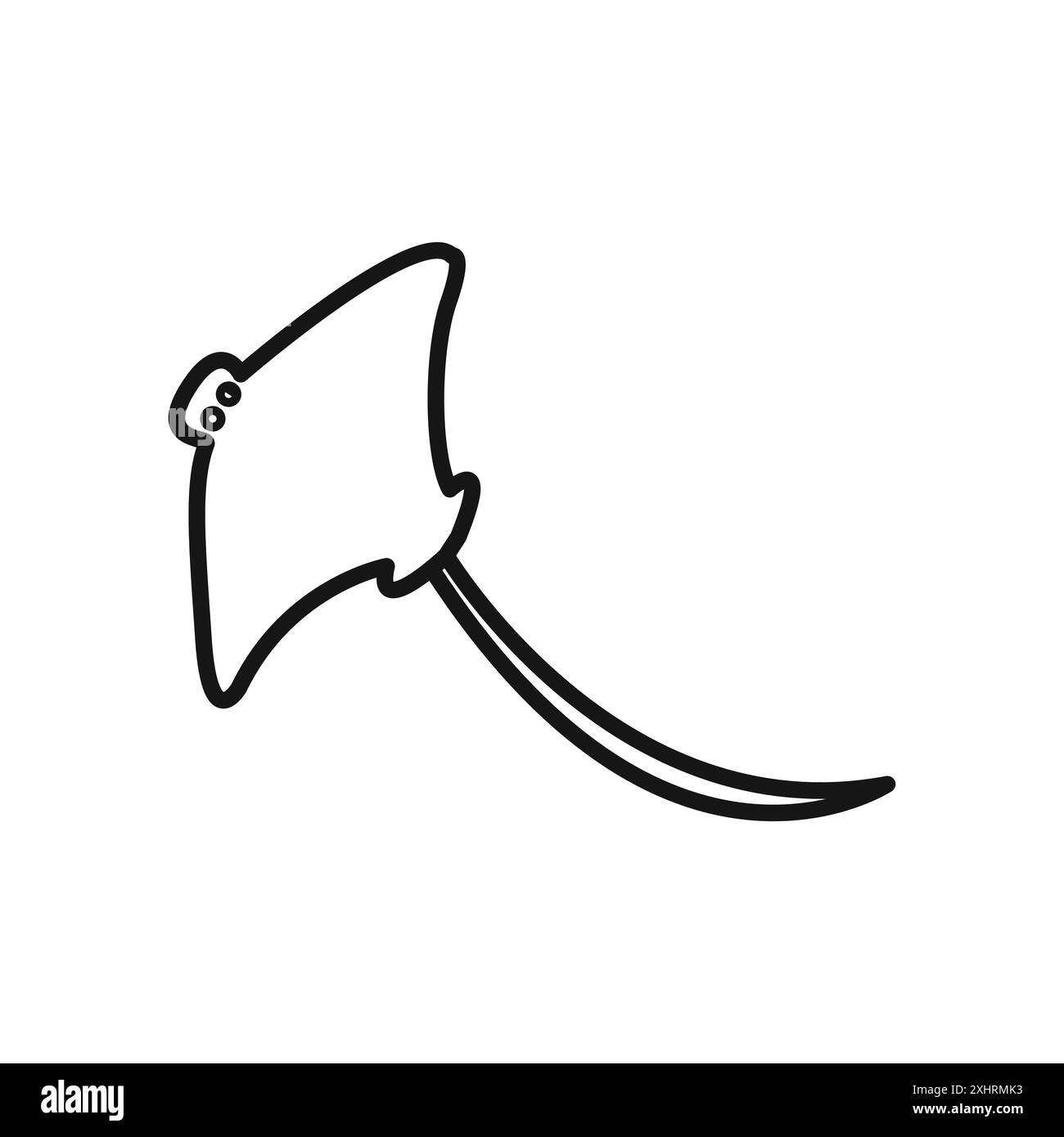 Icona BAT Ray Fish Vector Black line art in bianco e nero contorno set segno di collezione Illustrazione Vettoriale