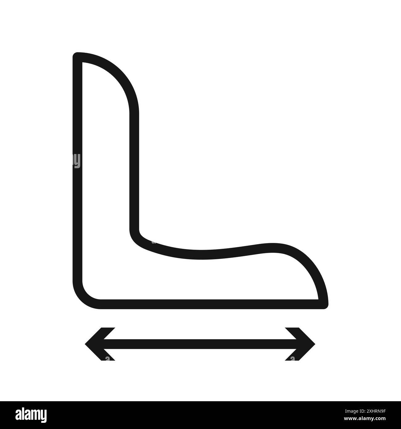 Icona di regolazione del seggiolino per auto Black line art Vector in bianco e nero, insegna di raccolta del set di contorni Illustrazione Vettoriale