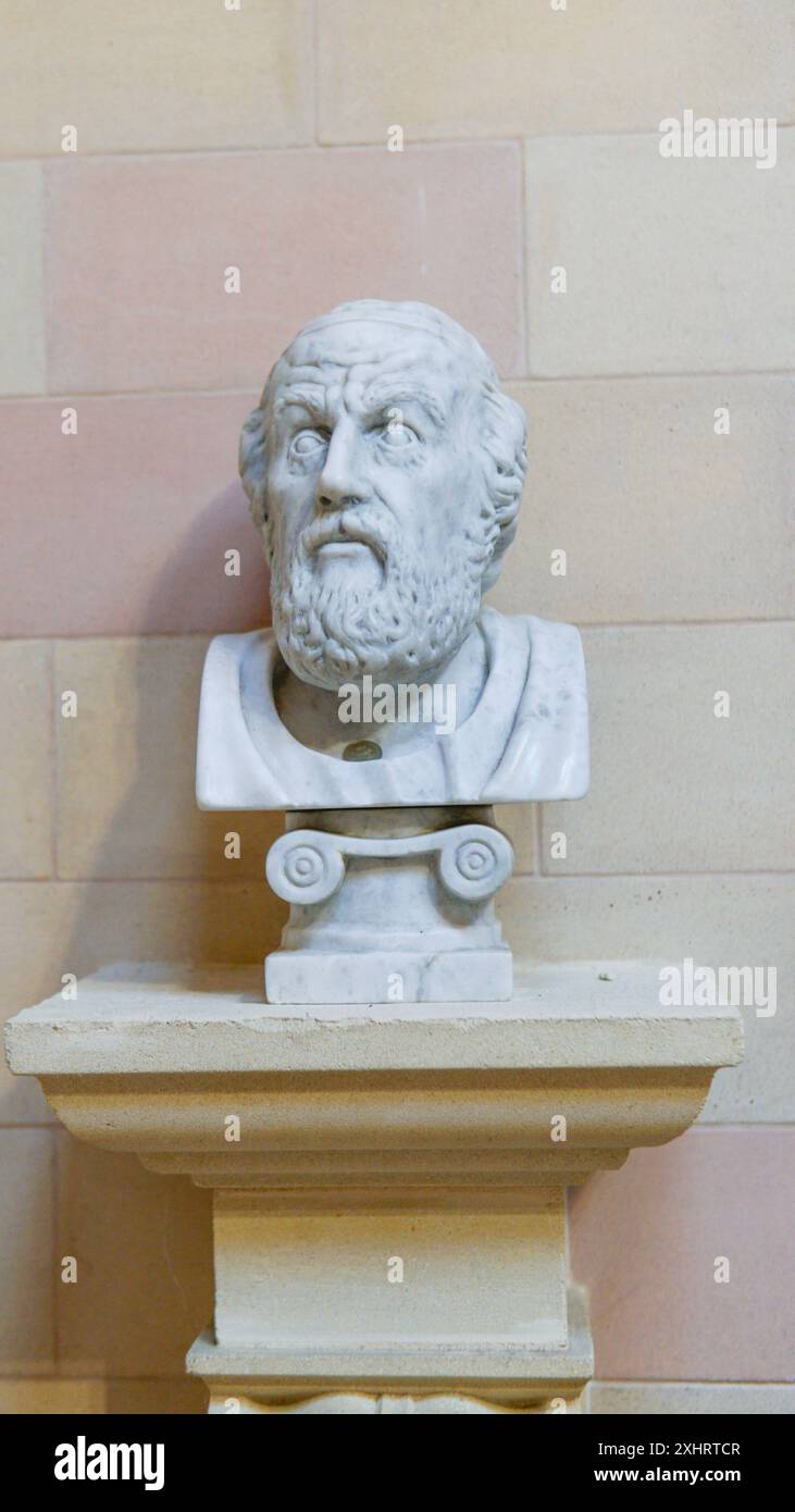 storia cultura medico asclepio archeologia salute corpo in marmo uomo figura vecchia arte antica antica Foto Stock