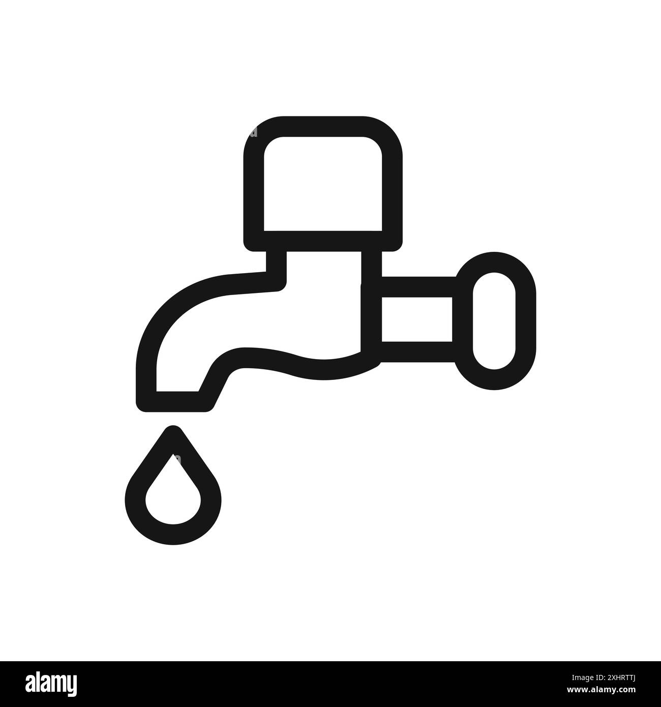 Icona della fornitura d'acqua Vector Black line art in bianco e nero, segno di raccolta del set di contorni Illustrazione Vettoriale