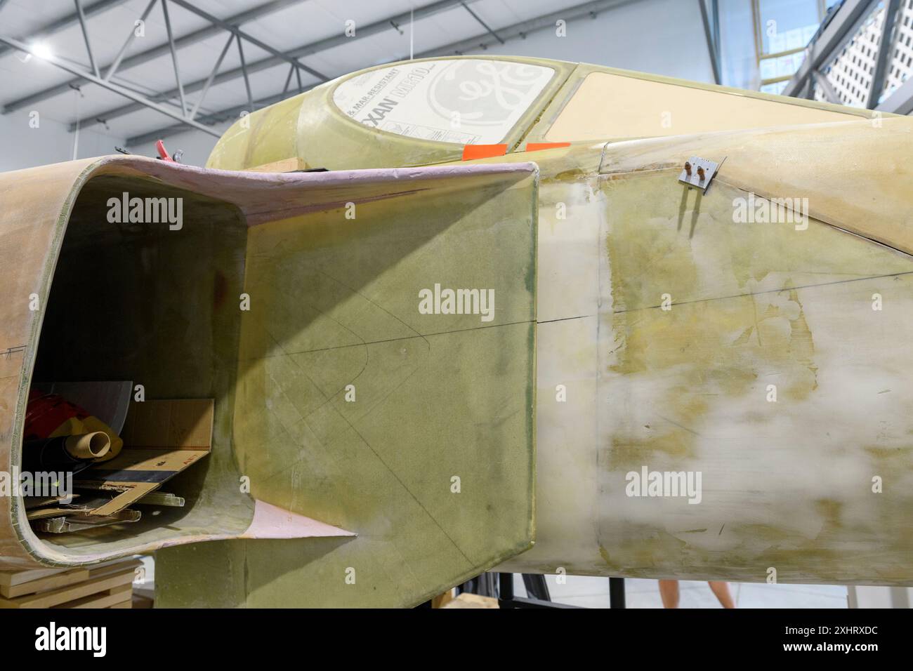Avro Arrow jet fighter, replica di 2/3 dimensioni in costruzione all'Avro Museum di Springbank vicino Calgary Alberta. Foto Stock