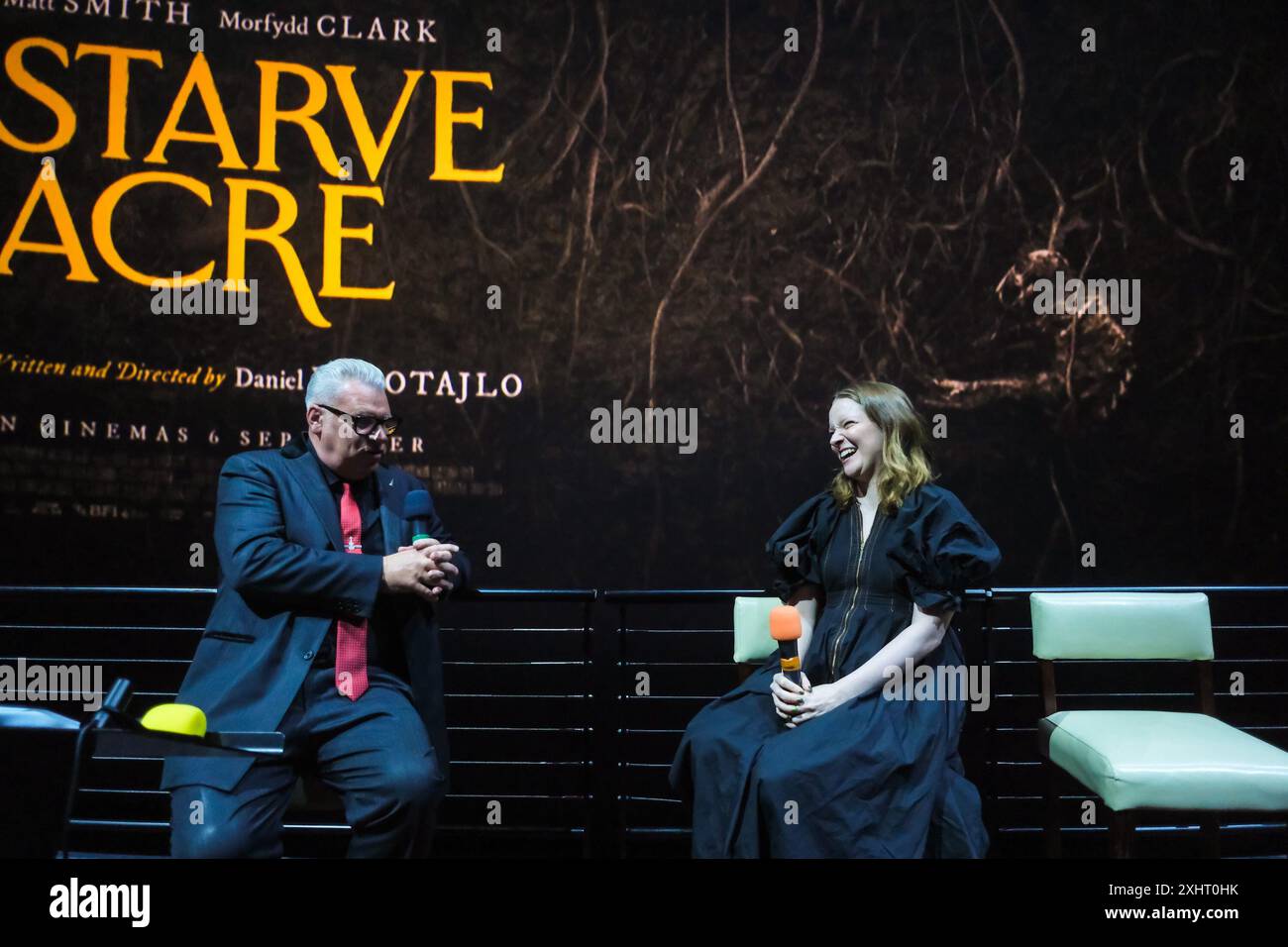 Londra, Regno Unito. 15 luglio 2024. Mark Kermode e Morfydd Clark hanno fotografato durante Mark Kermode in 3D al BFI IMAX. Foto di Julie Edwards credito: JEP Celebrity Photos/Alamy Live News Foto Stock