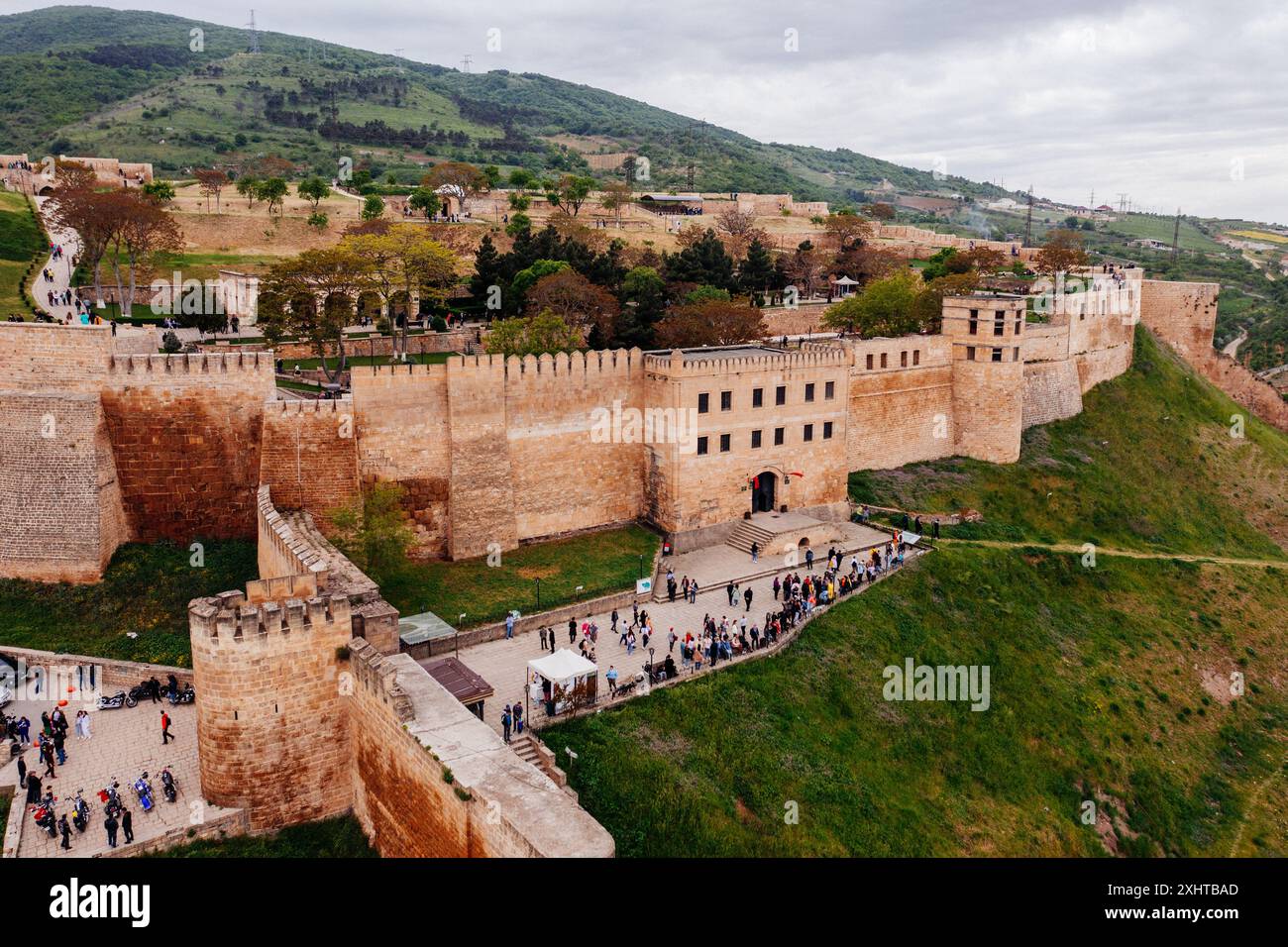 Fortezza di Naryn-Kala a Derbent, Dagestan, Russia, vista aerea. Foto Stock