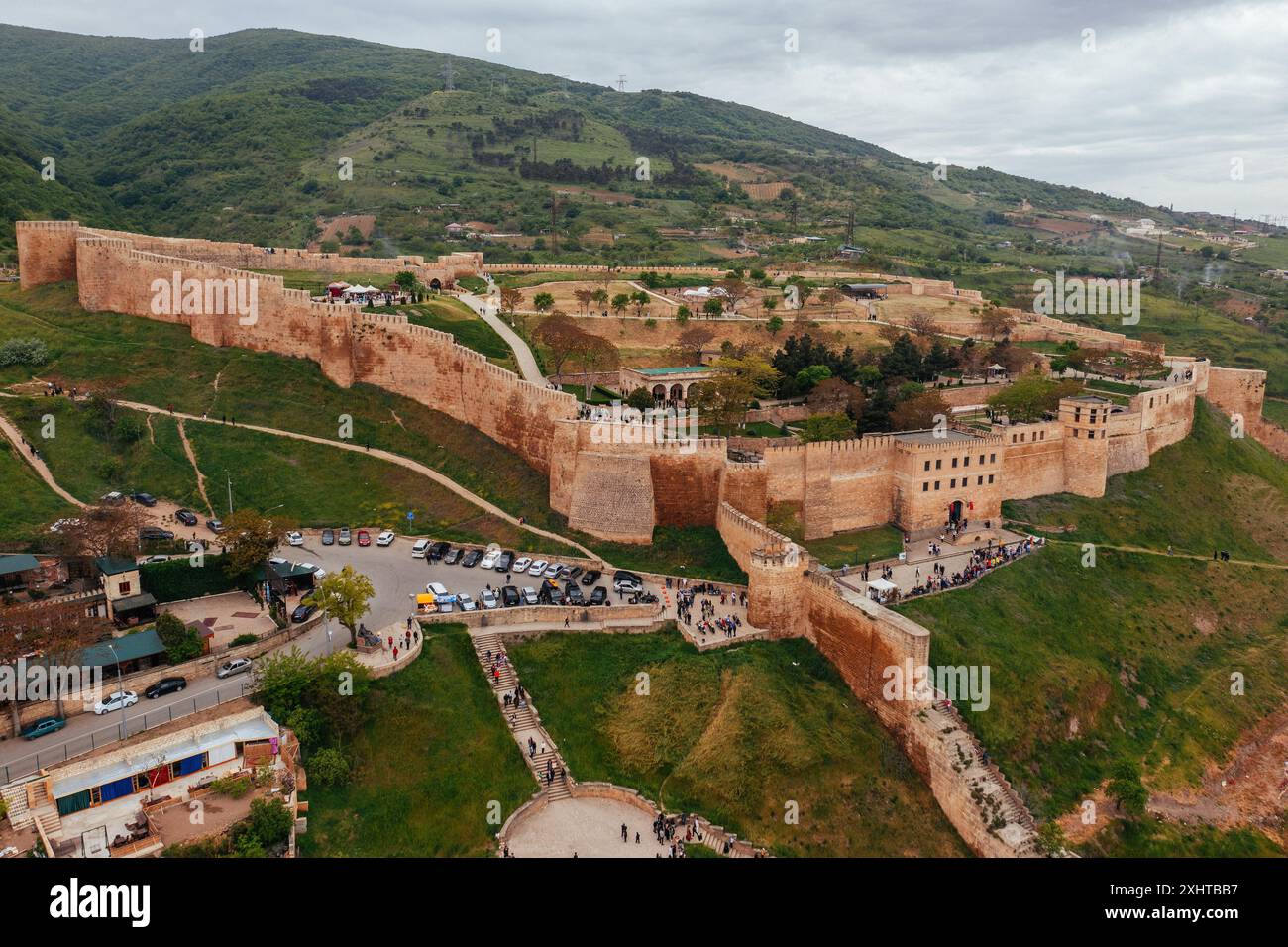 Fortezza di Naryn-Kala a Derbent, Dagestan, Russia, vista aerea. Foto Stock