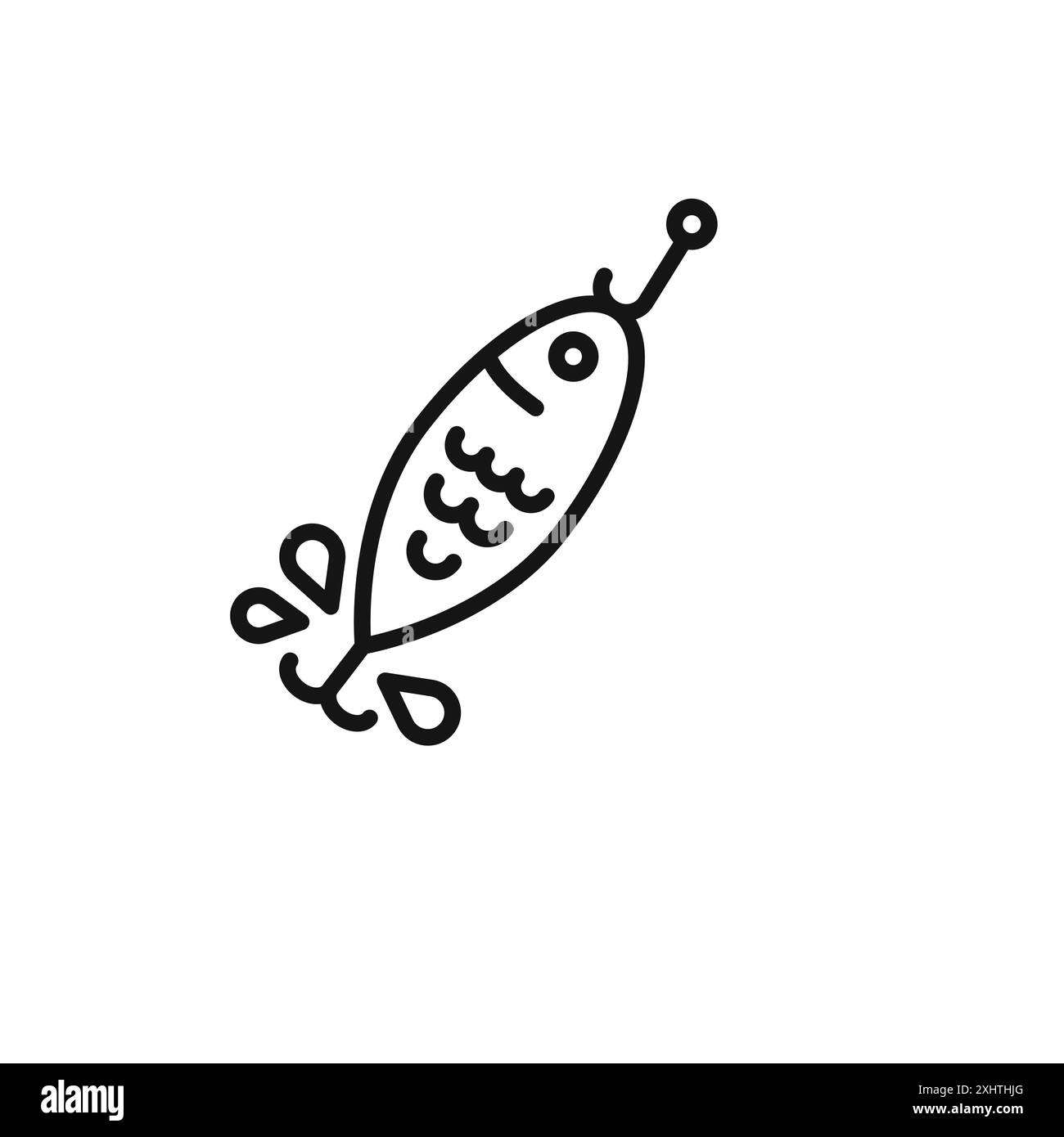 Collezione di profili icona Minnow pesca esca o set in bianco e nero Illustrazione Vettoriale