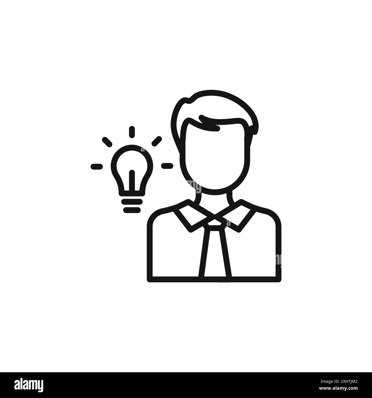 L'icona delle idee aziendali delinea la collezione o è in bianco e nero Illustrazione Vettoriale