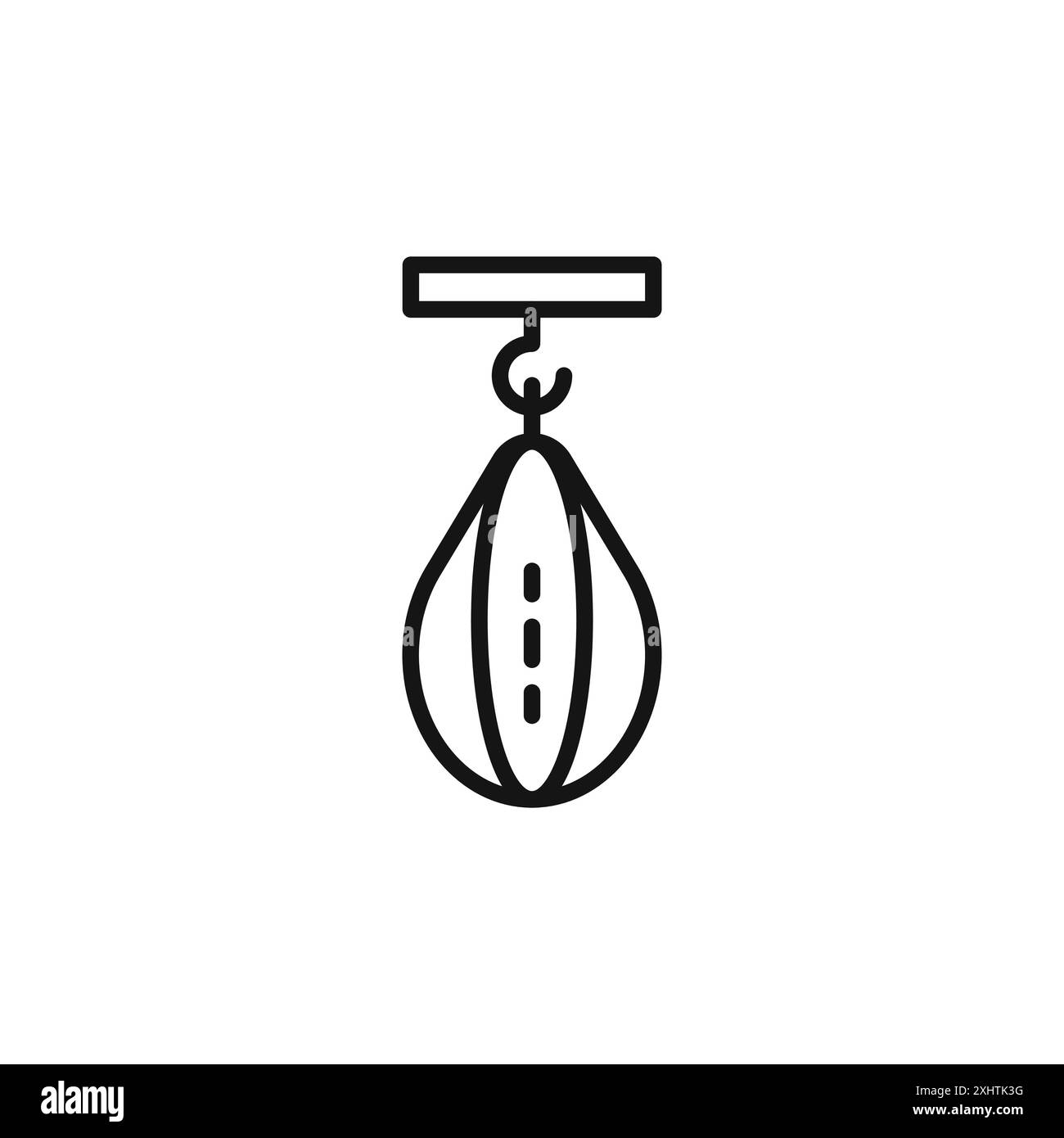 L'icona della borsa pugilato delinea la collezione o il set in bianco e nero Illustrazione Vettoriale