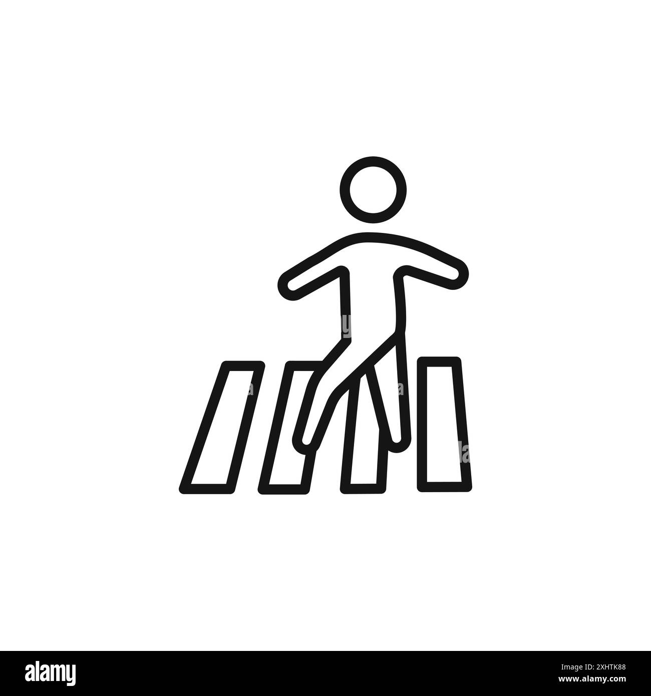 L'icona Crosswalk delinea la collezione o è in bianco e nero Illustrazione Vettoriale