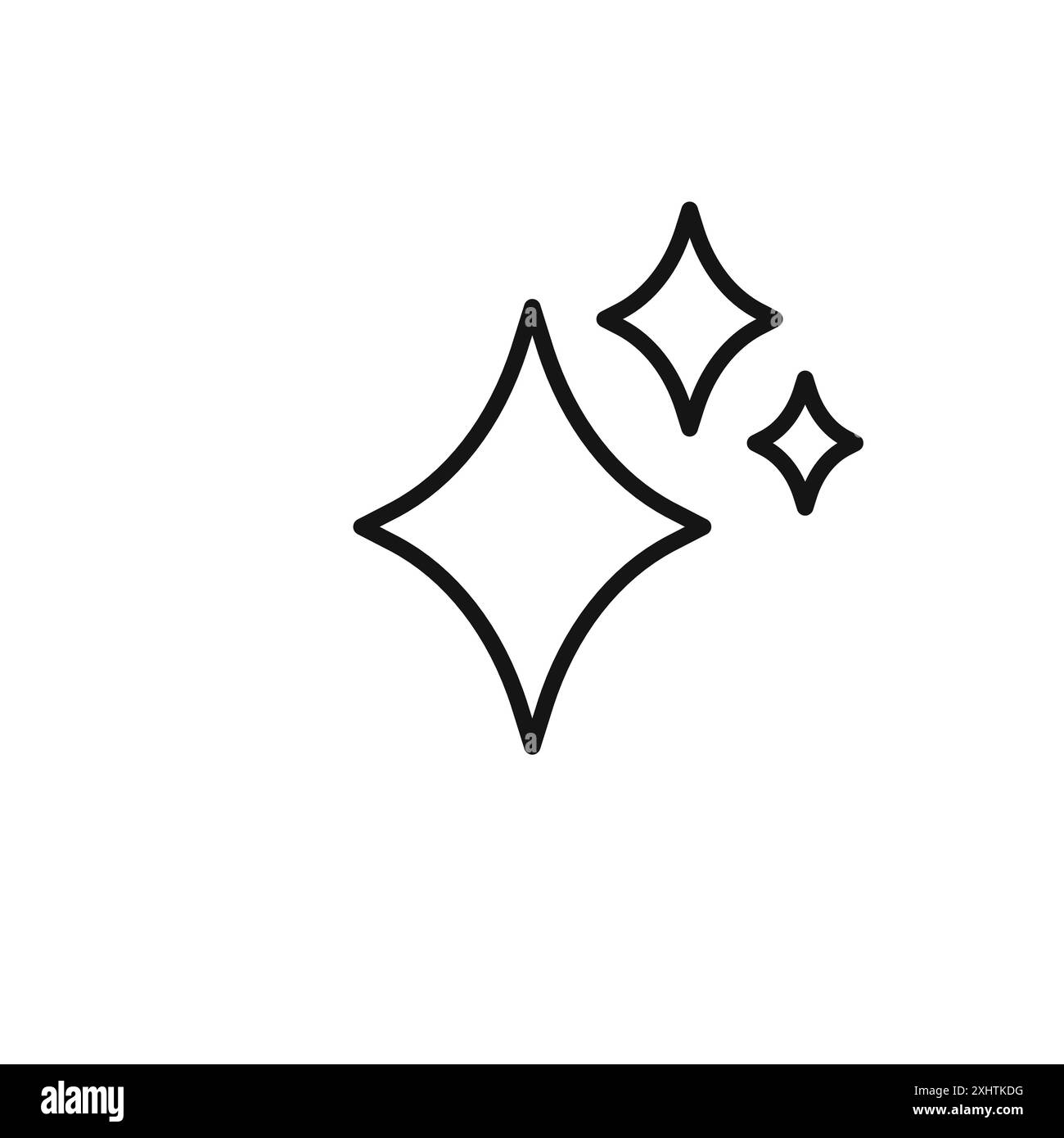 L'icona della stella diamantata delinea la collezione o il set in bianco e nero Illustrazione Vettoriale
