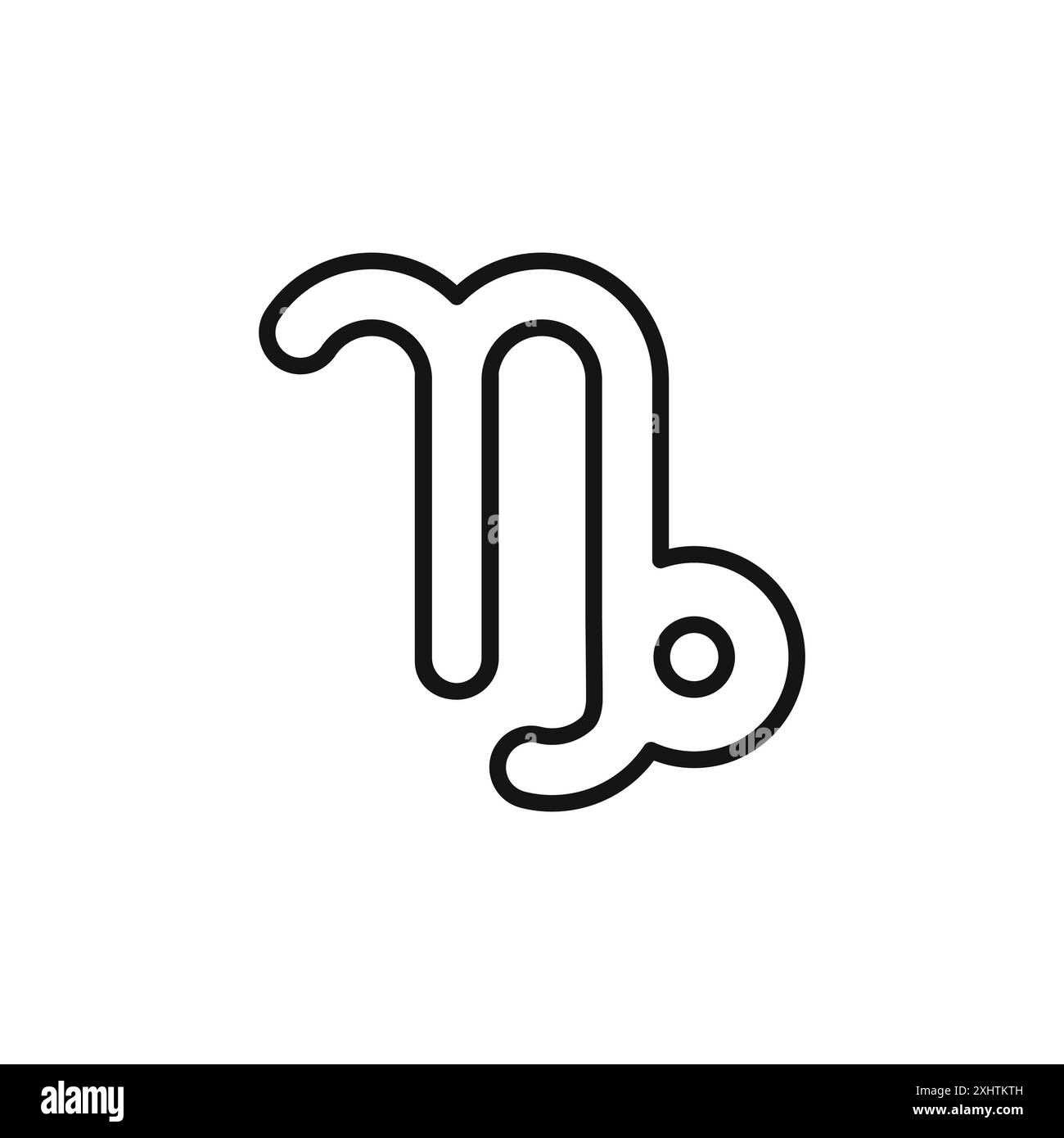 L'icona del segno zodiaco Capricorno delinea la collezione o è impostata in bianco e nero Illustrazione Vettoriale