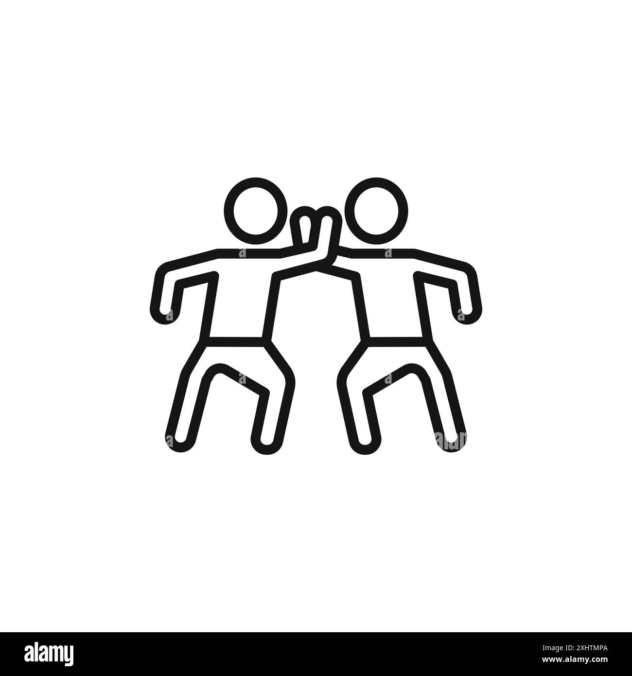 l'icona di karate delinea la collezione o il set in bianco e nero Illustrazione Vettoriale