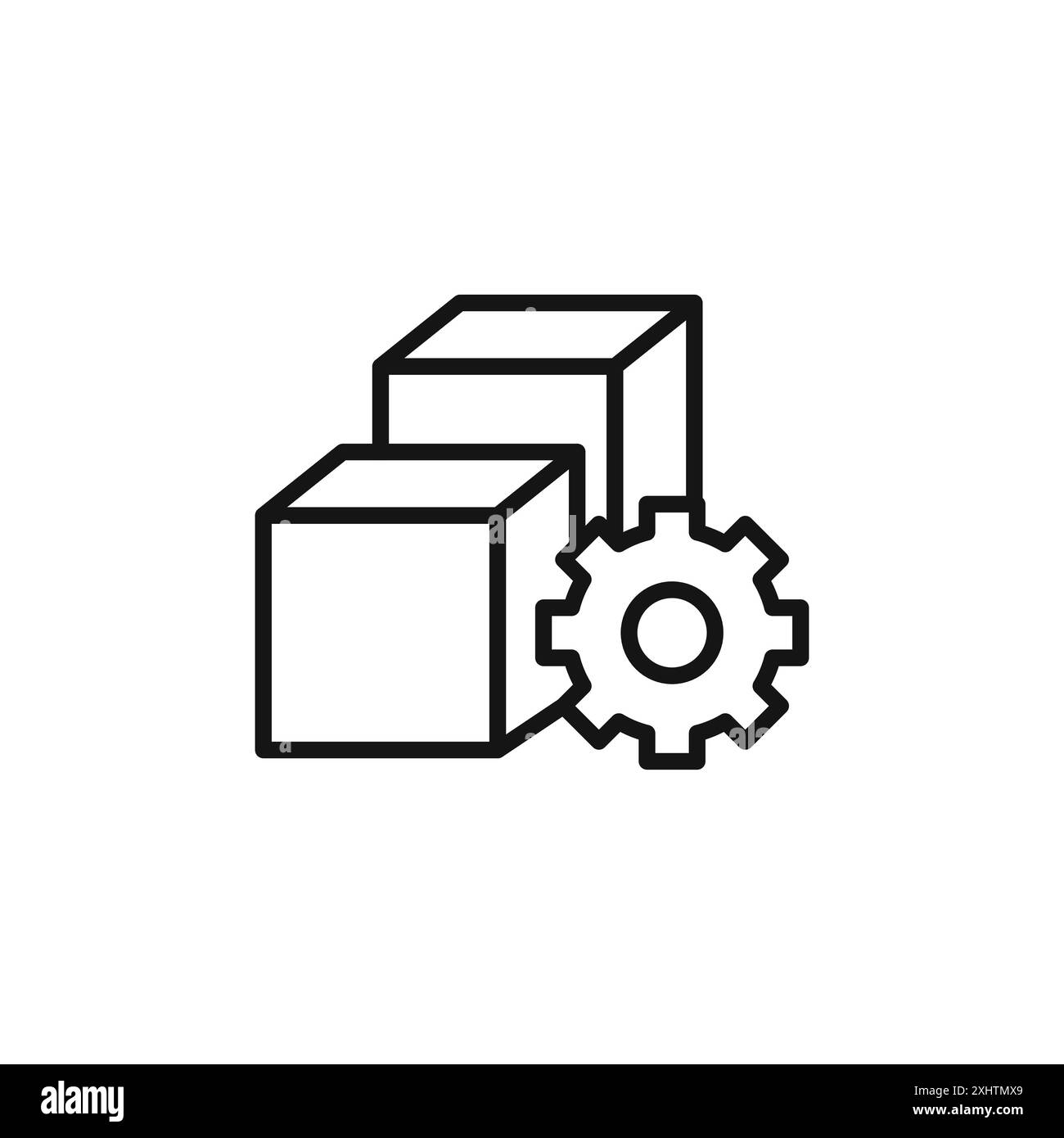 l'icona della gestione logistica delinea la raccolta o è in bianco e nero Illustrazione Vettoriale