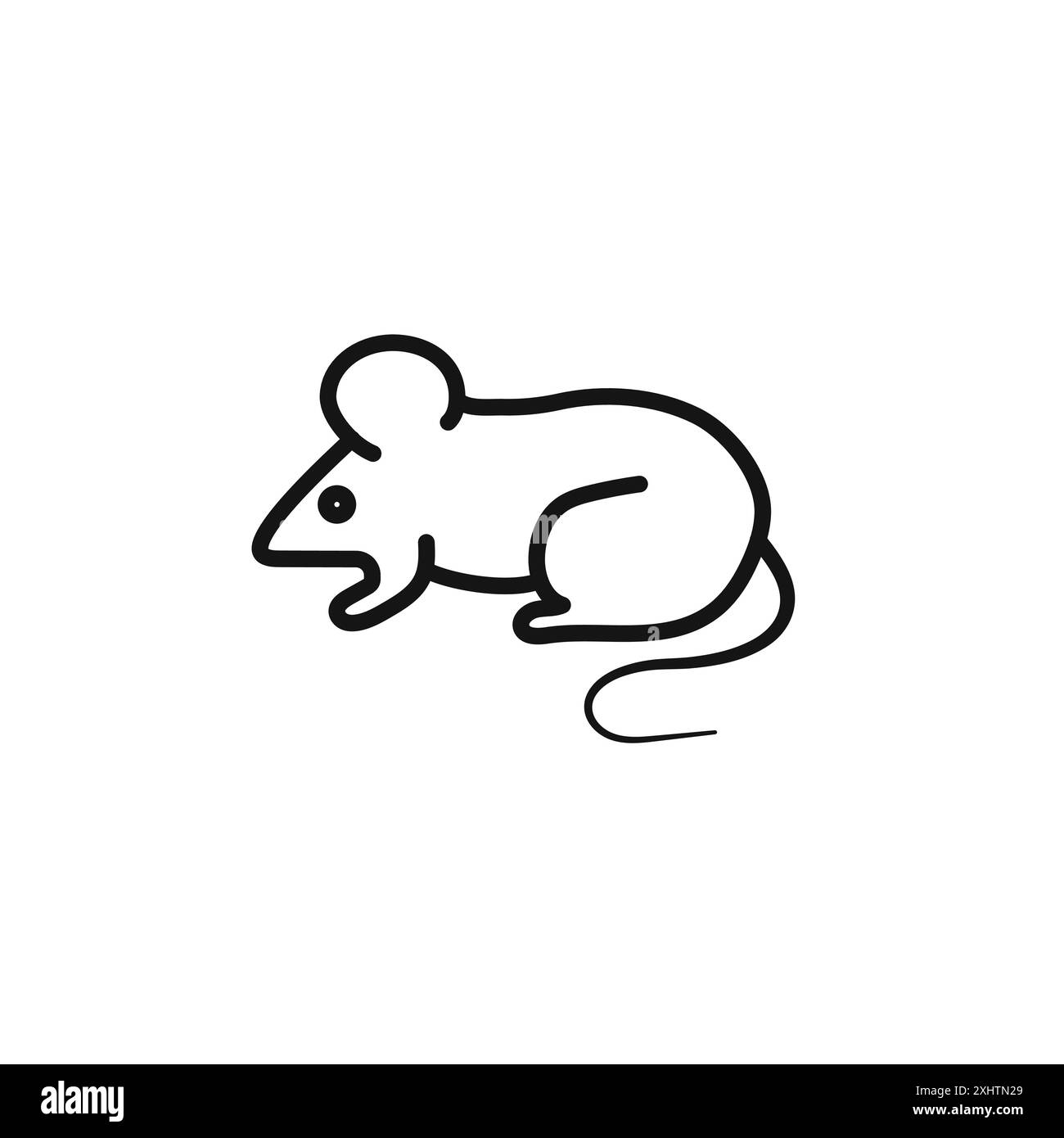 L'icona animale del mouse delinea la raccolta o è impostata in bianco e nero Illustrazione Vettoriale