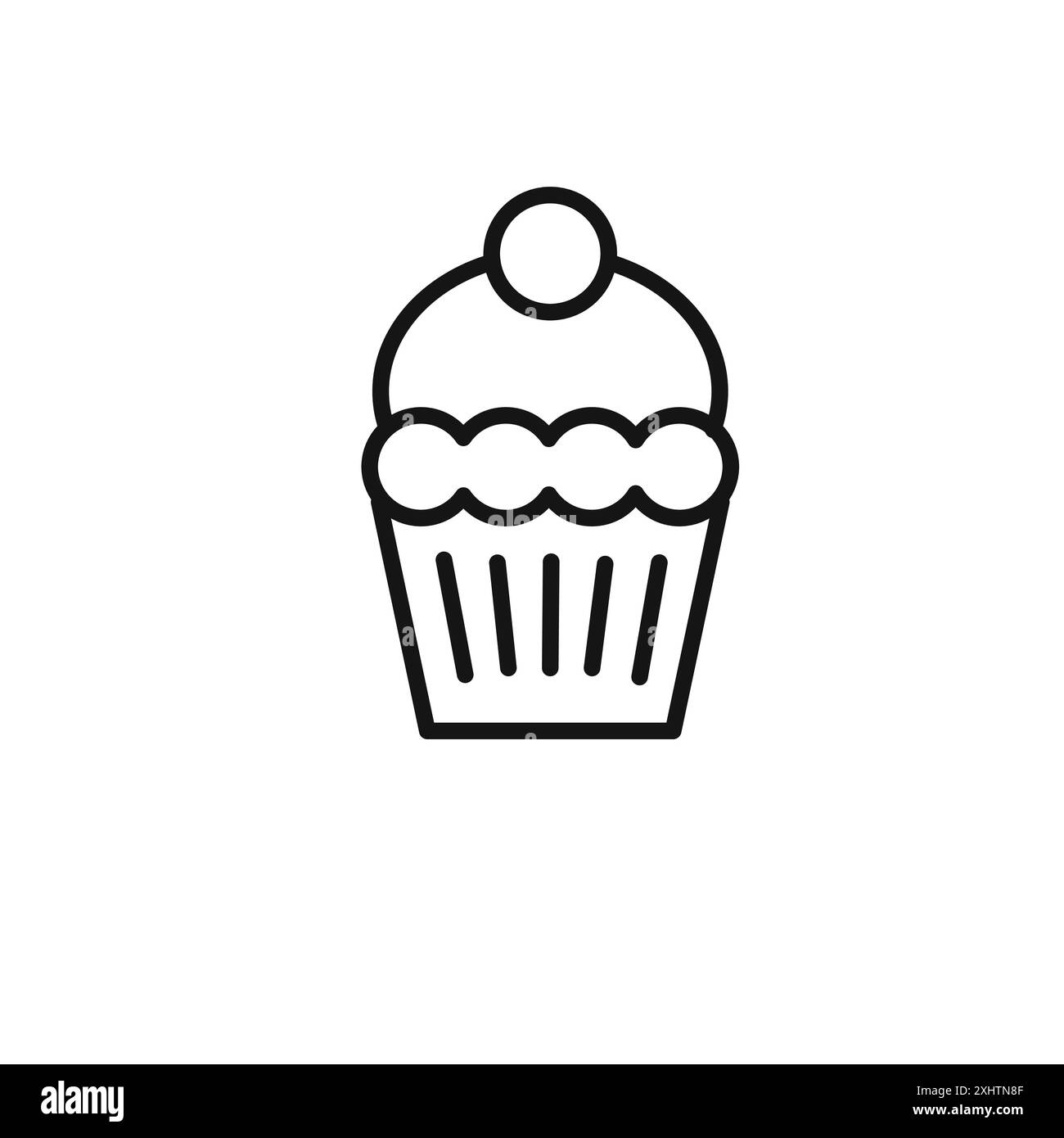 l'icona del muffin delinea la collezione o il set in bianco e nero Illustrazione Vettoriale