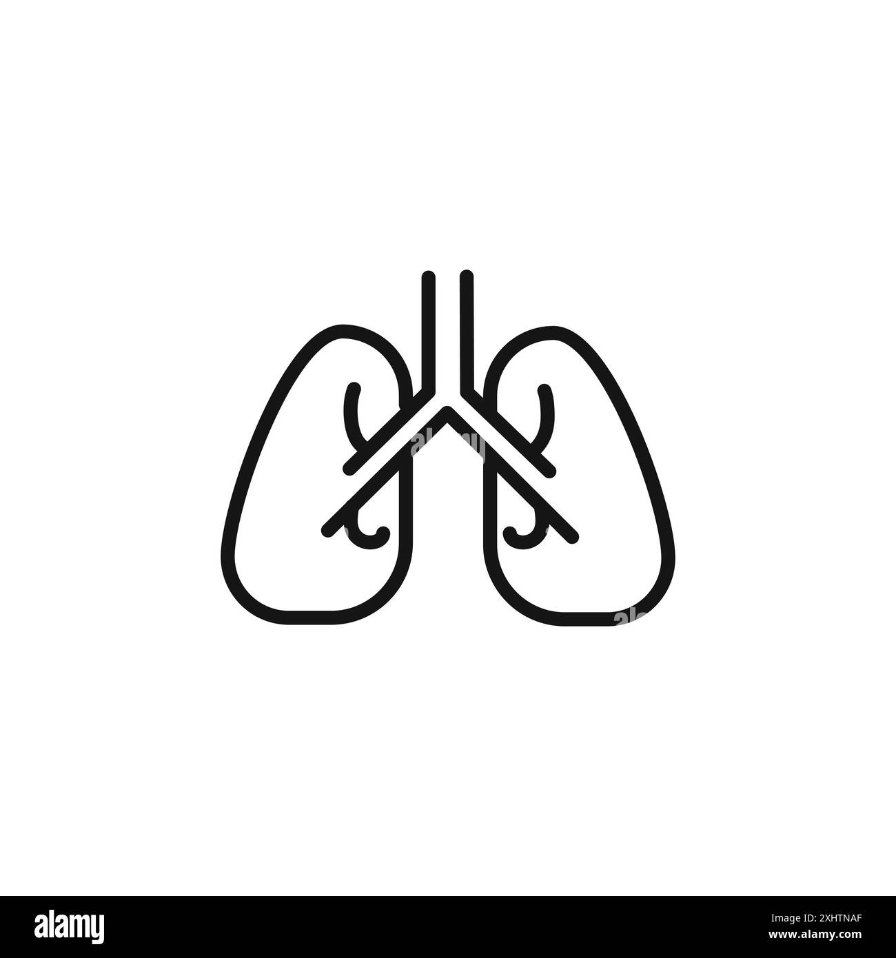 L'icona dei polmoni delinea la collezione o è impostata in bianco e nero Illustrazione Vettoriale