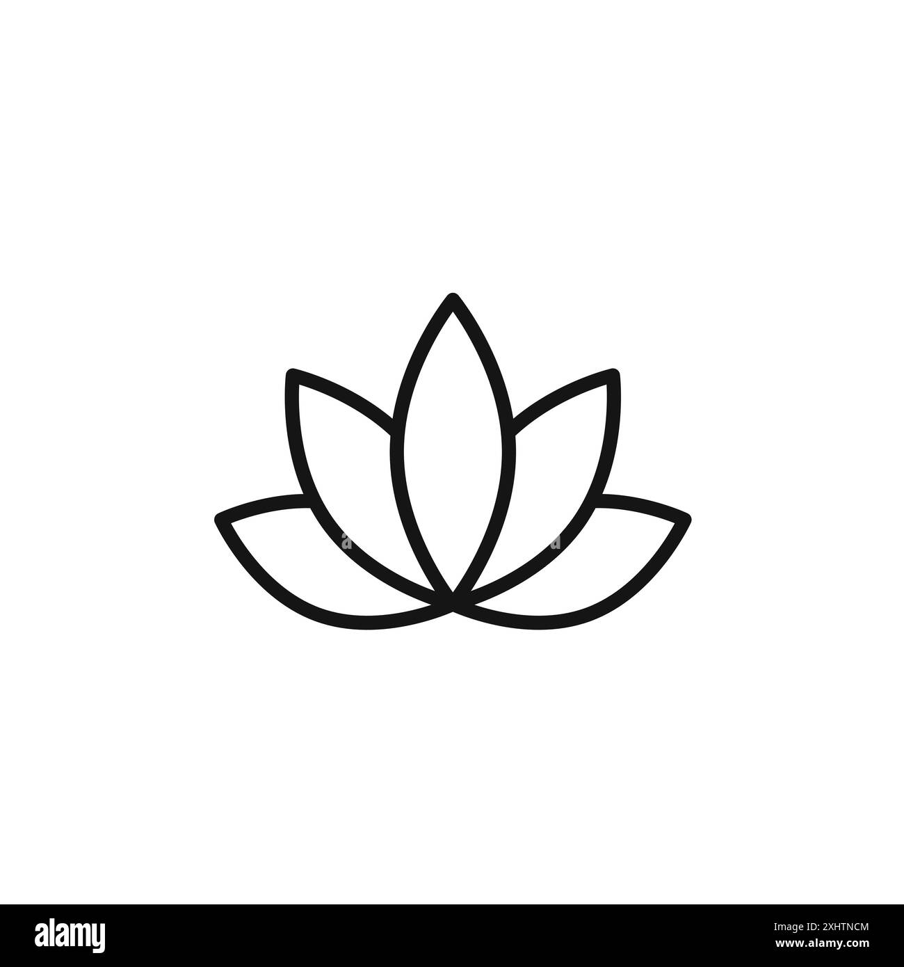 L'icona Lotus delinea la collezione o il set in bianco e nero Illustrazione Vettoriale