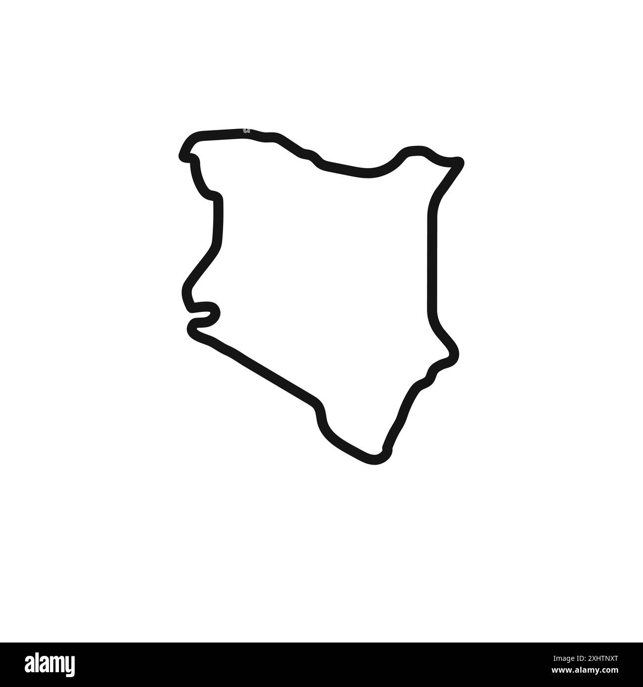 Icona della mappa del Kenya delinea la raccolta o impostata in bianco e nero Illustrazione Vettoriale