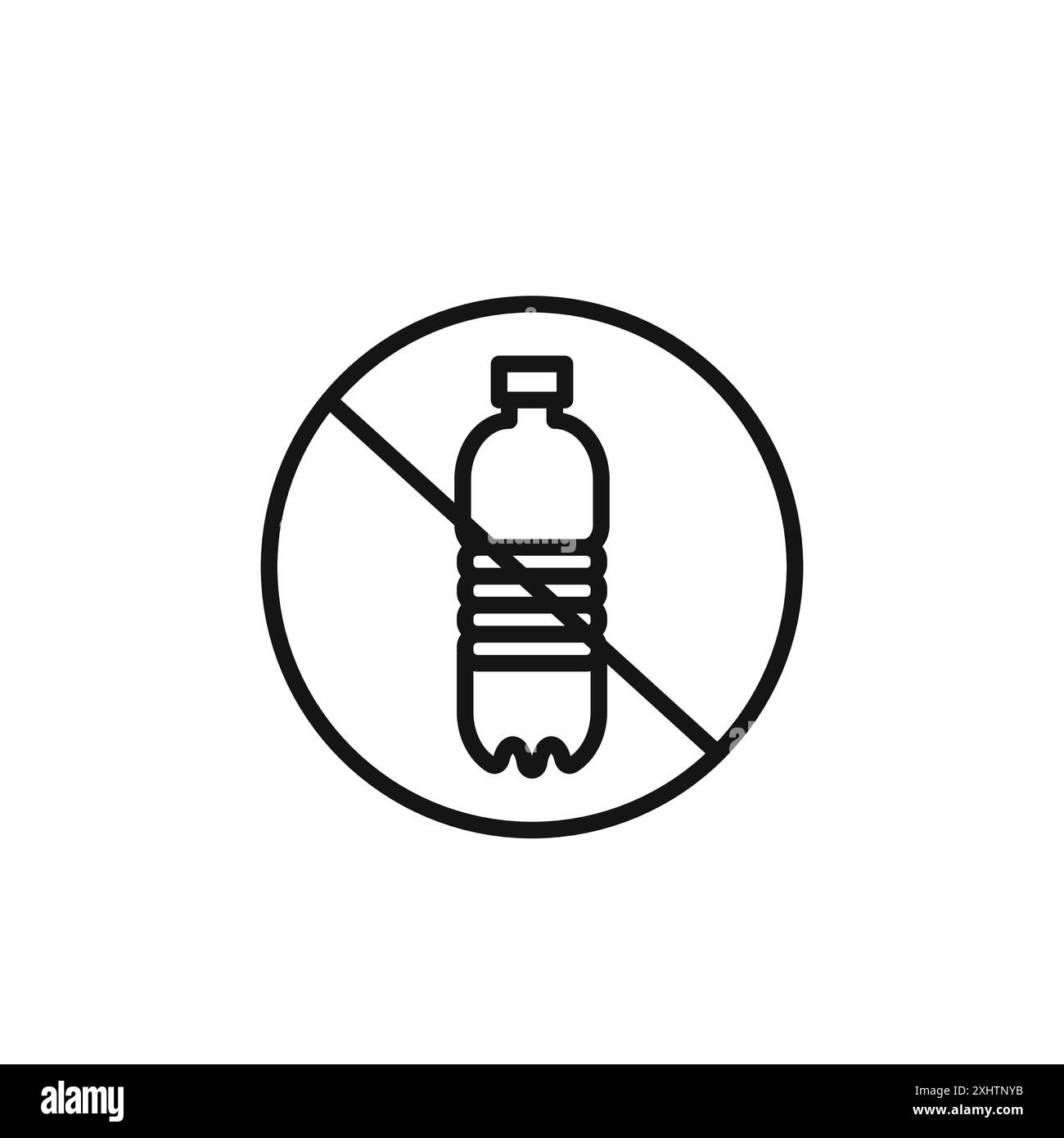 Nessuna icona del flacone di plastica delinea la raccolta o è impostata in bianco e nero Illustrazione Vettoriale