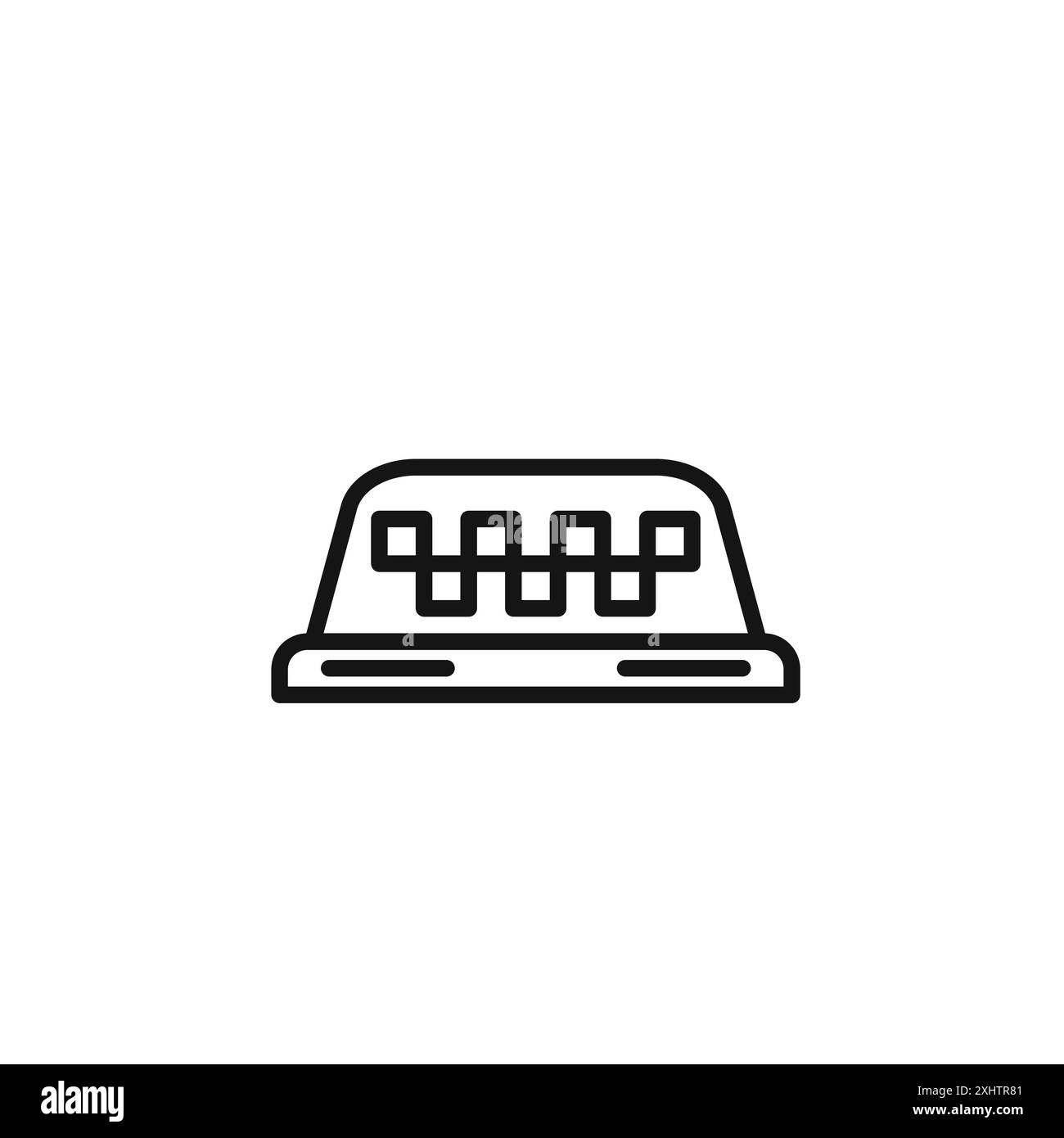 L'icona della lampada taxi delinea la collezione o è in bianco e nero Illustrazione Vettoriale