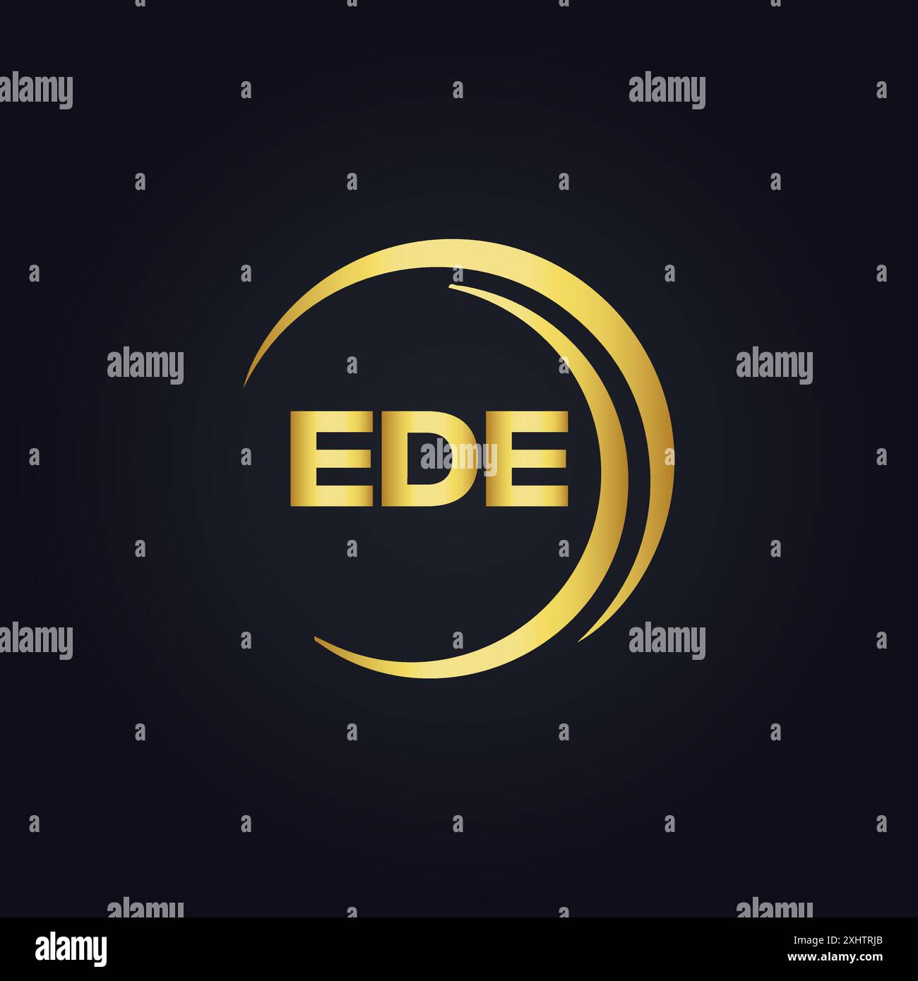 Logo EDE. DESIGN E D E. Lettera EDE bianca. Design del logo EDE, e D e Letter. Logo e D e Letter in ORO, LOGO GOLDEN, TRE, stile. set di logo letter Illustrazione Vettoriale