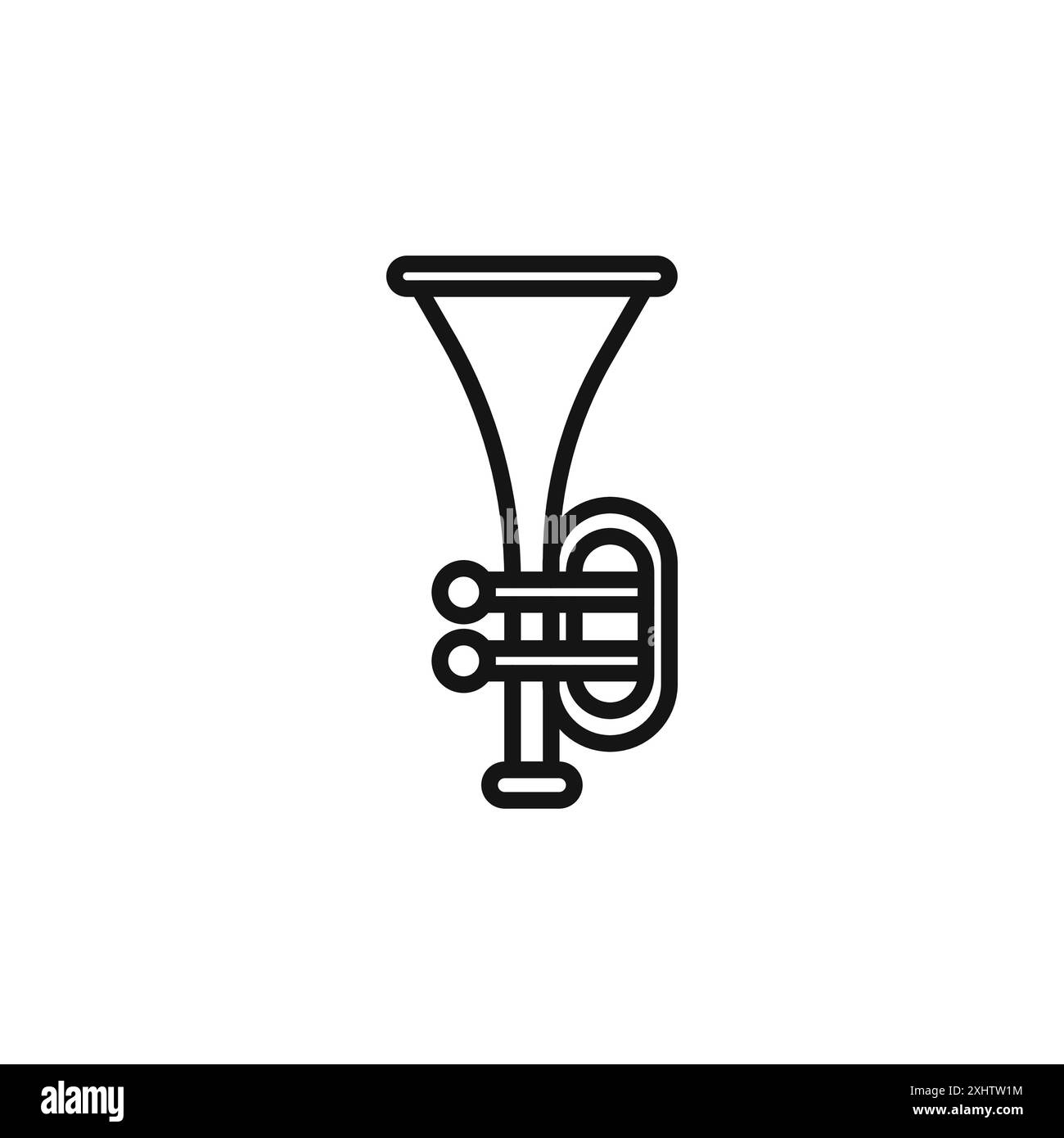 L'icona a tromba delinea la collezione o è impostata in bianco e nero Illustrazione Vettoriale
