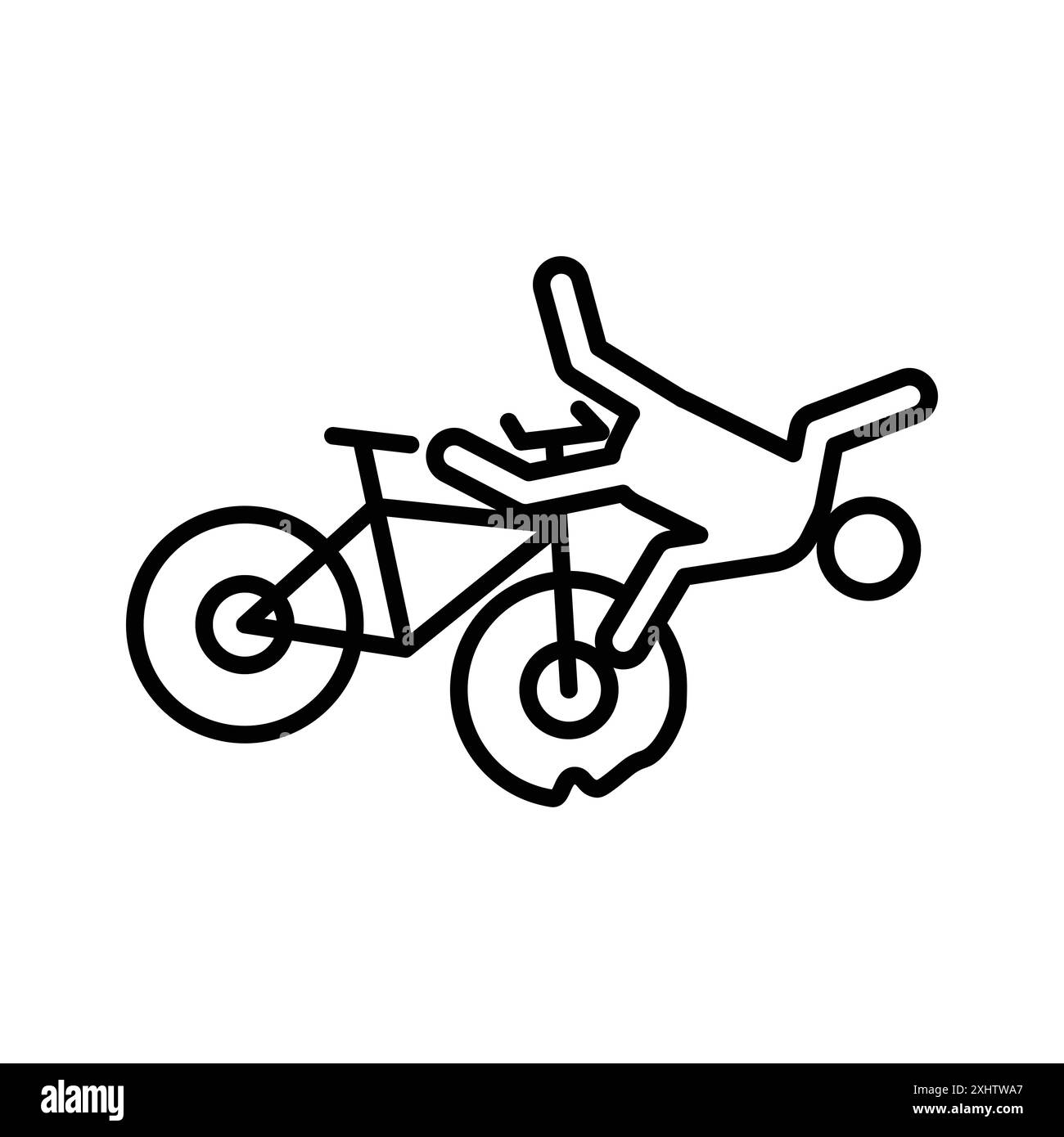 icona di incidente becycle logo lineare set di marchi in bianco e nero per il web Illustrazione Vettoriale