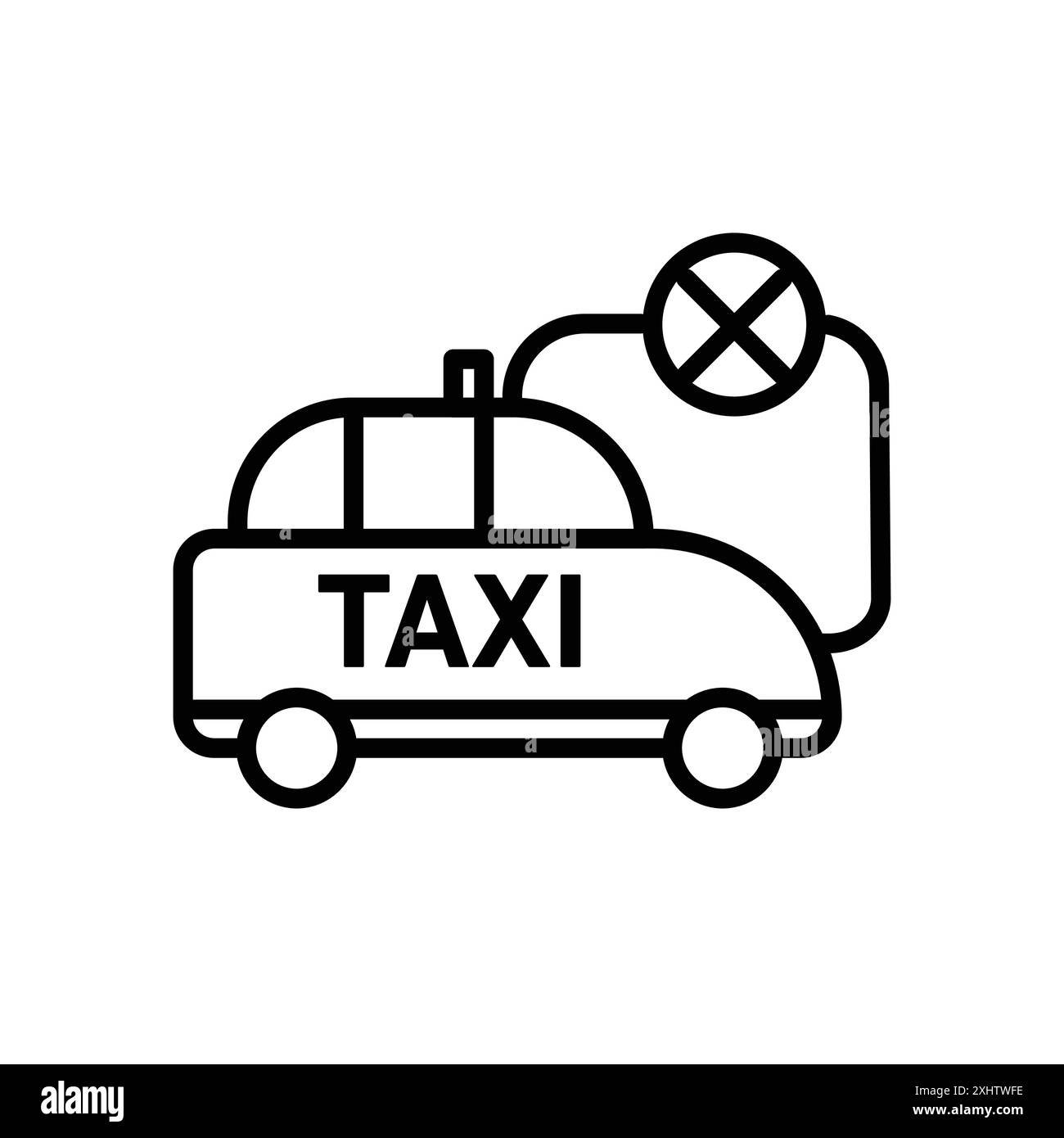 Annulla ordine taxi icona LINEAR logo set Collection in bianco e nero per il Web Illustrazione Vettoriale