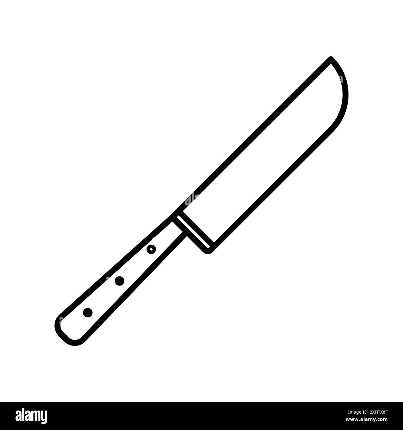 icona del coltello da cucina, set di marchi con logo lineare in bianco e nero per il web Illustrazione Vettoriale