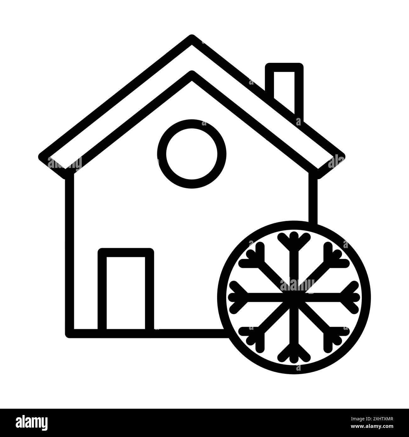 Collezione di marchi con logo lineare per l'icona della casa in bianco e nero per il Web Illustrazione Vettoriale