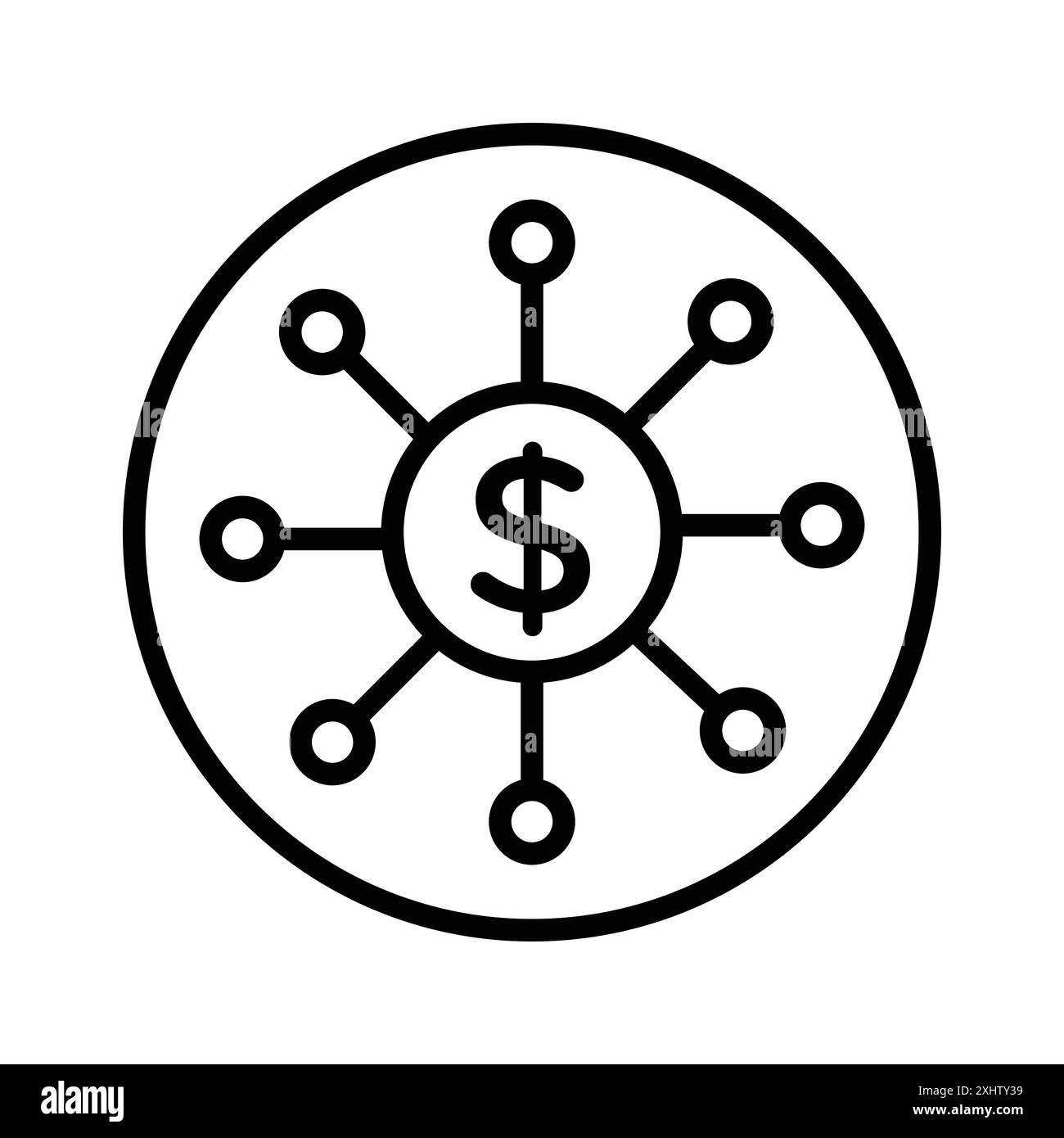 Icona schema finanziario logo lineare Set di marchi in bianco e nero per il Web Illustrazione Vettoriale