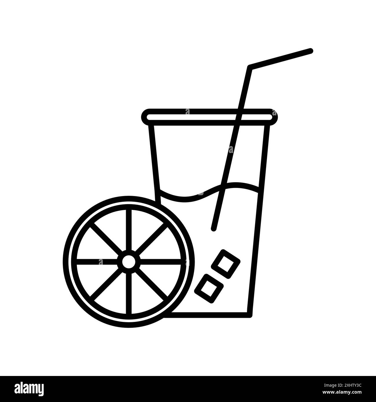 Set di marchi con logo lineare icona Fruit Juice in bianco e nero per il Web Illustrazione Vettoriale